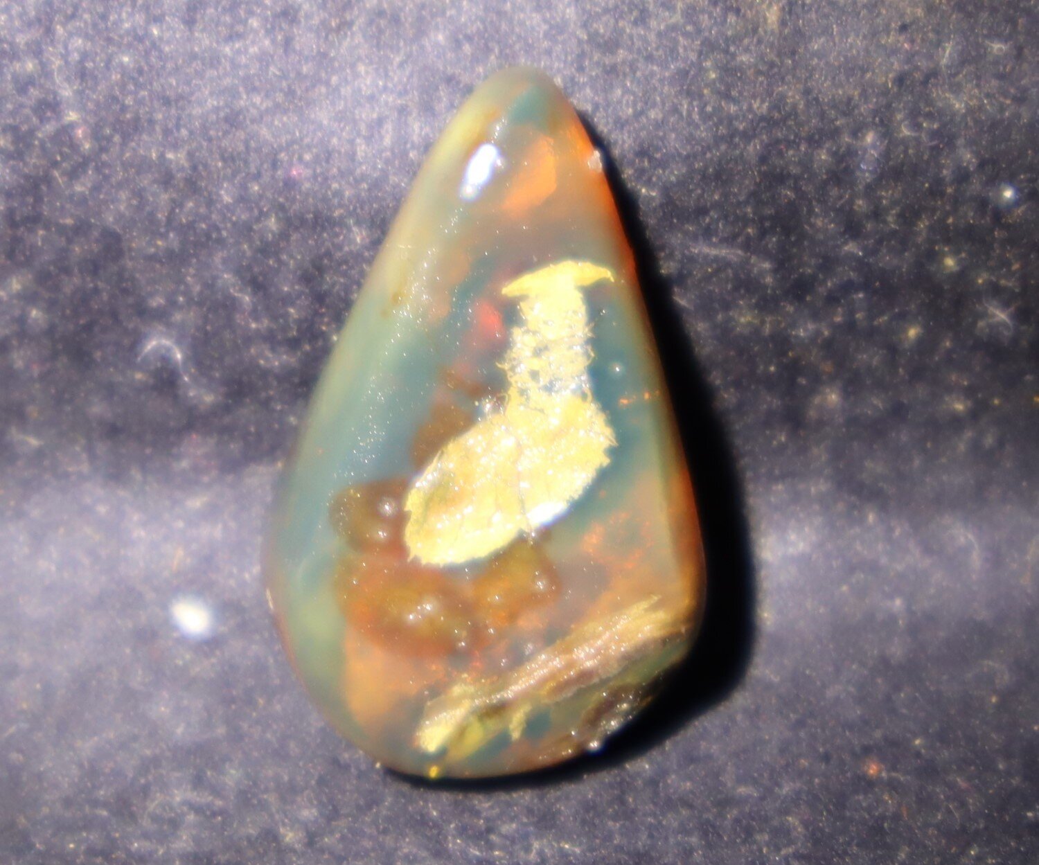 Lovely Natural Dominican Translucent Cognac Blue Amber Polished Stone 25mm – photo 4