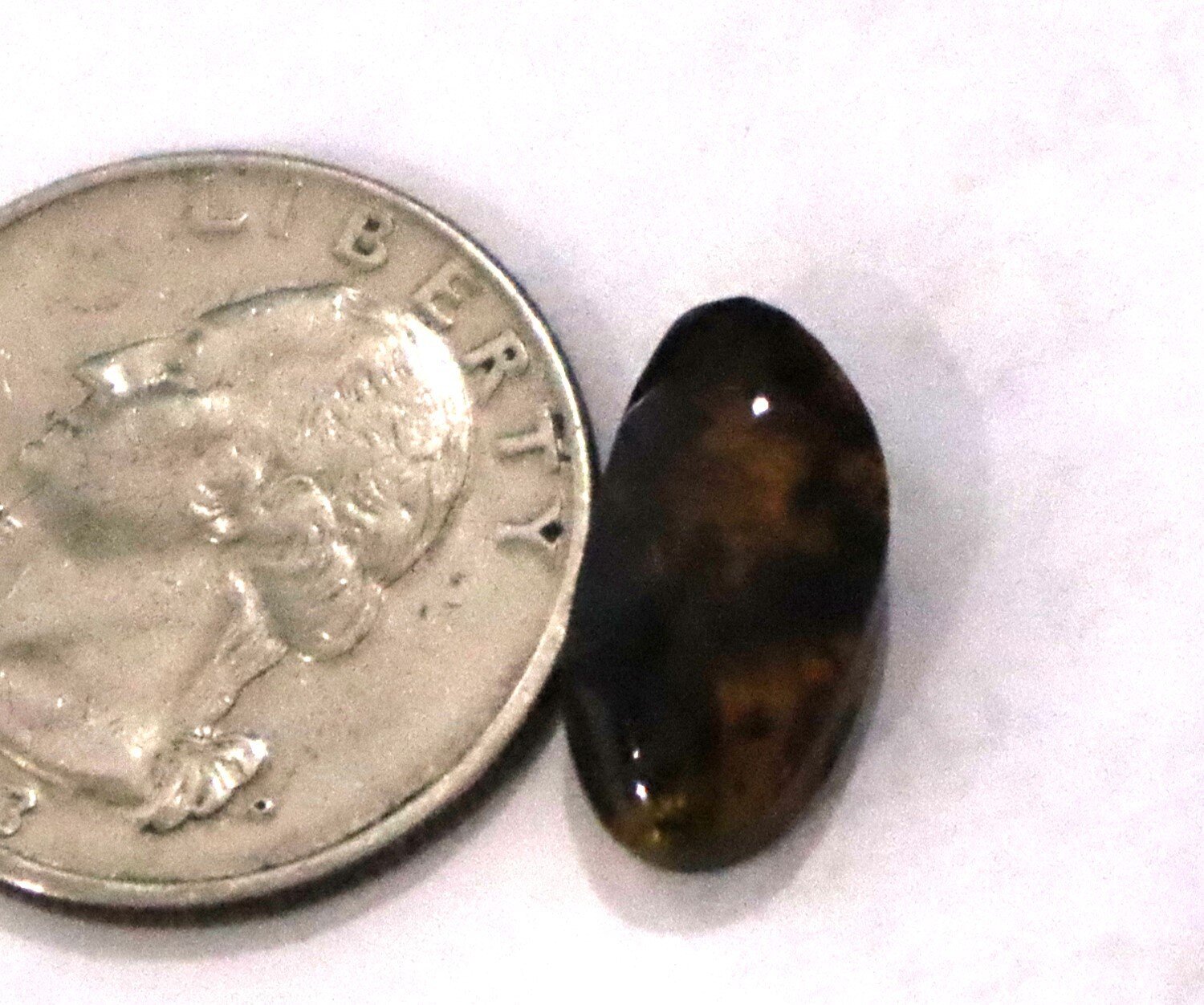 Lovely Natural Dominic. Translucent Deep Blue Amber Polished Cabochon Stone 17mm – photo 6