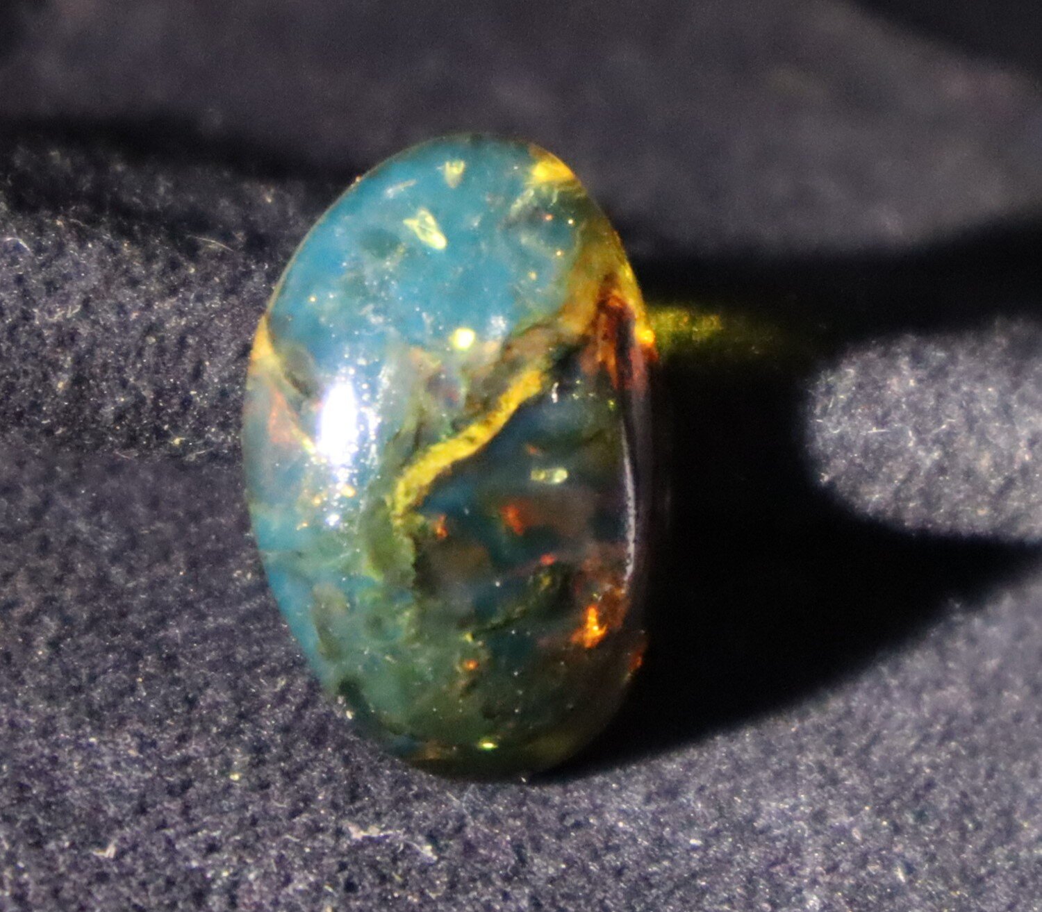 Rarest Natural Dominican Translucent Ocean Blue Amber Polished Stone 21mm – photo 8