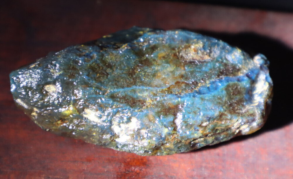 Rare Inclusions Dominican Clear Volcanic Blue Amber Rough Specimen 75mm 35.1g – photo 8