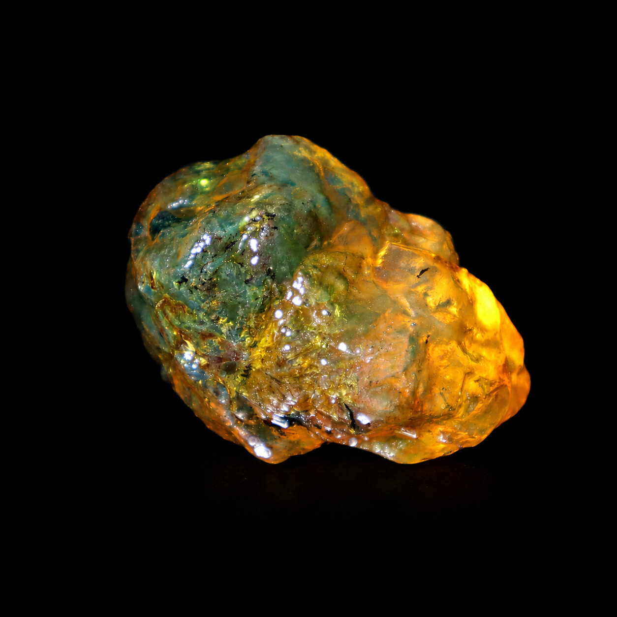 Authentic Green Blue Dominican Amber Rough Specimen Chunk 51mm 24.2g – photo 9
