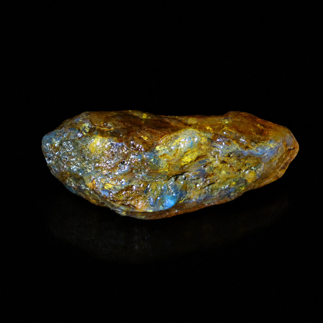 Authentic Beautiful Yellow Blue Amber Rough Specimen Chunk 75mm 47.2g – photo 8