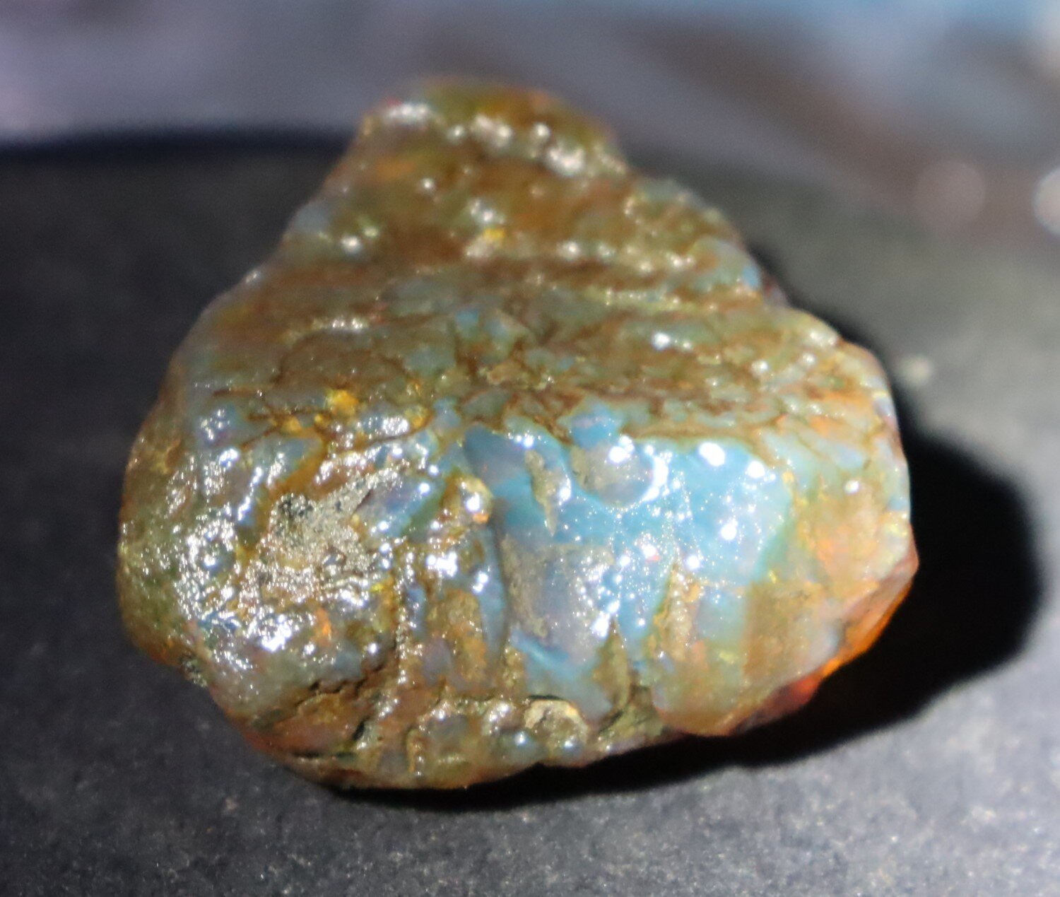 Impressive Natural Dominican Clear Sky Blue Amber Rough Specimen 49mm 26.9g – photo 6