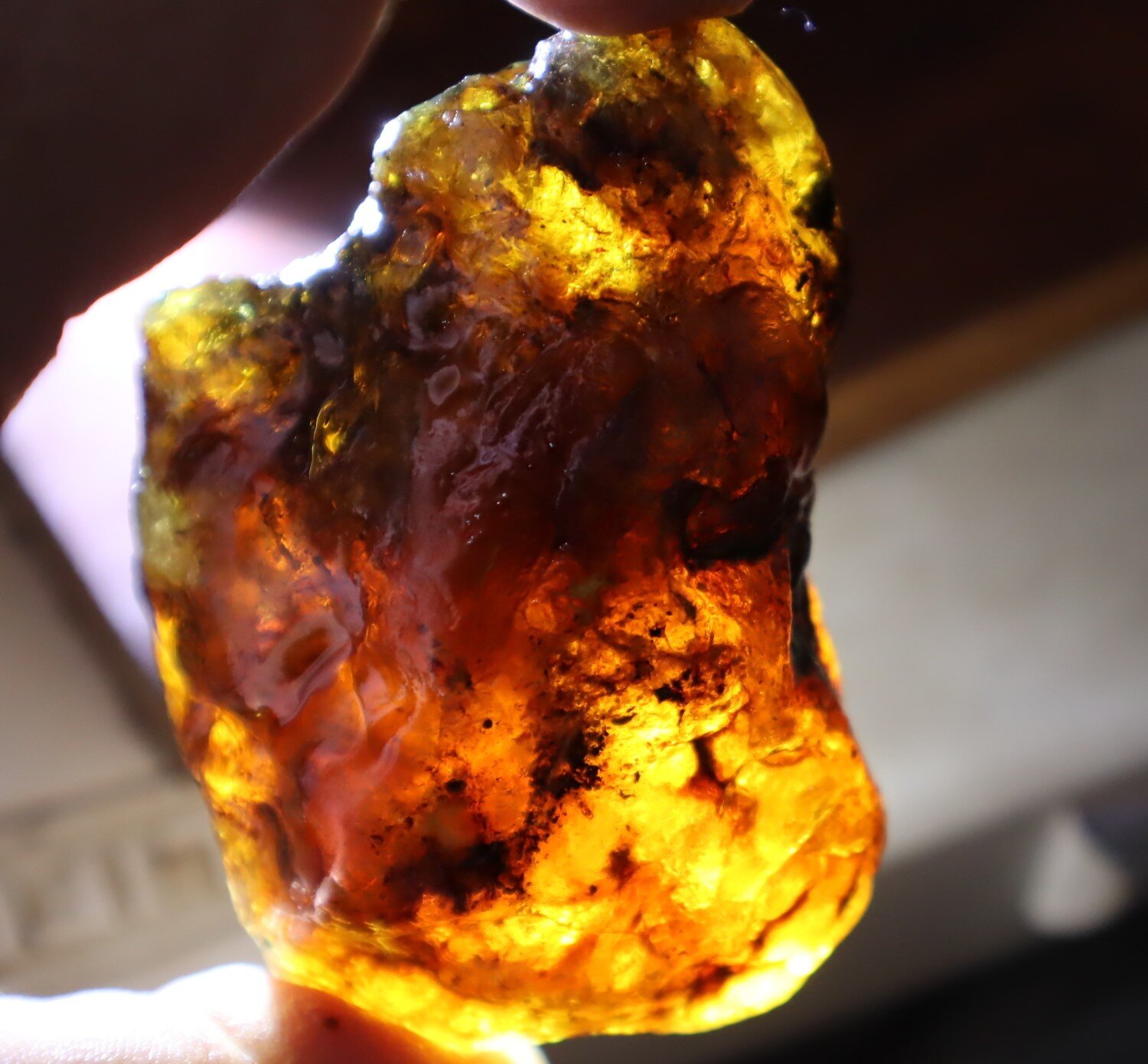 Exquisite Natural Dominican Clear Green Blue Amber Rough Specimen 75mm 57g – photo 6