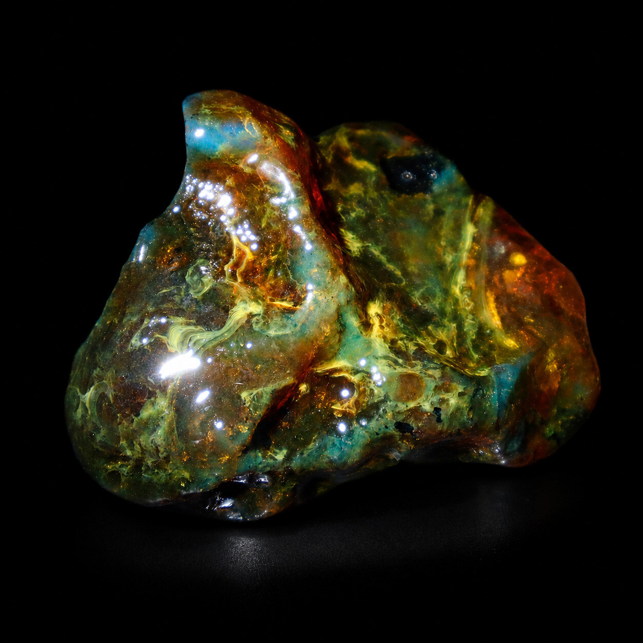 Statement Gift Blue Green Dominican Amber Rough Specimen Chunk 62mm 34.2g – photo 9