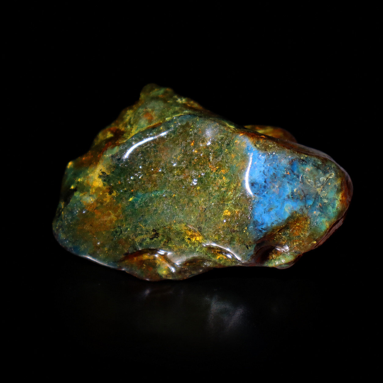 Statement Gift Blue Green Dominican Amber Rough Specimen Chunk 62mm 34.2g – photo 5