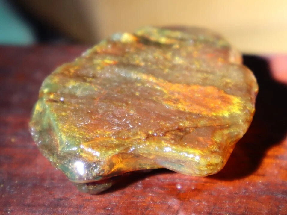 Fine Natural Dominican Crystal Clear Orange Green Amber Rough Specimen 54mm 15g – photo 6