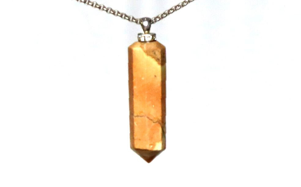 2 1/4inch Natural Pink Red Jasper .925 Sterling Silver Crystal Cut Pendant 60mm – photo 2