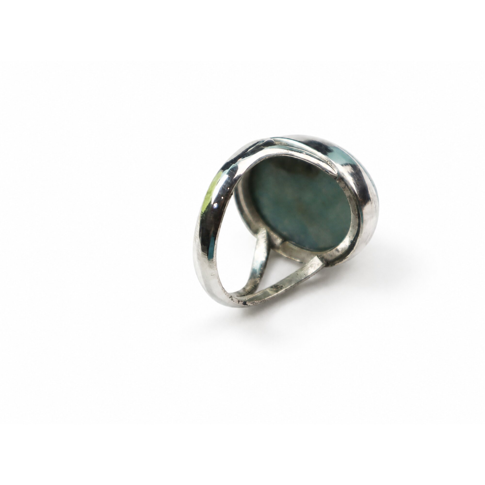 Handmade Sky Blue Larimar 925 Sterling Silver Ring #8.5 – photo 3