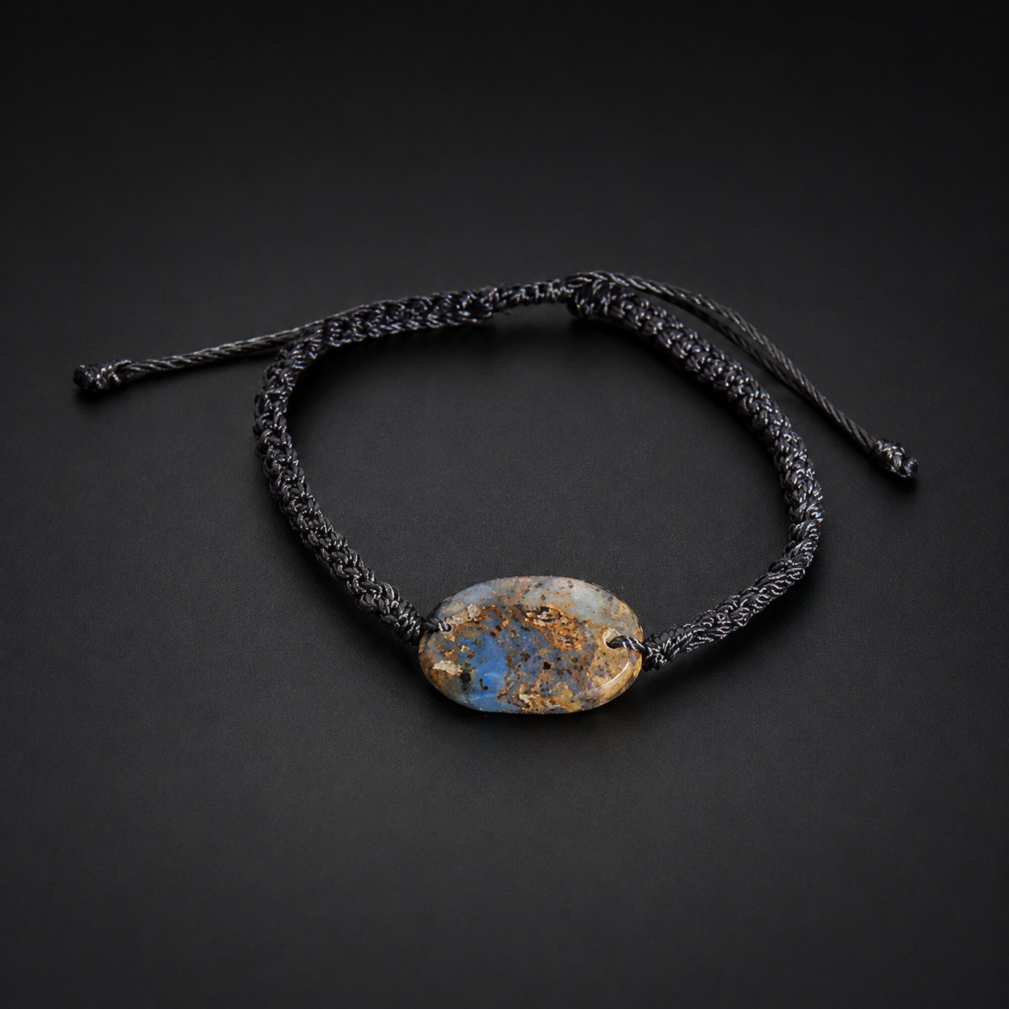 Artisan Crafted Translucent Dark Blue Dominican Amber Bracelet – photo 3