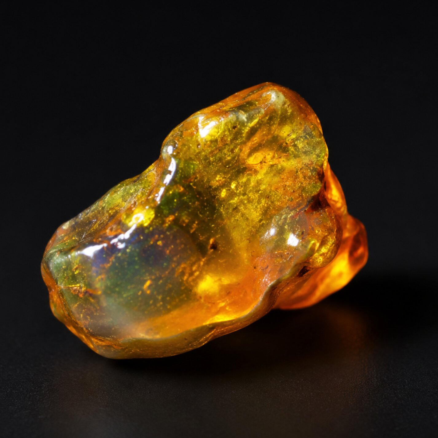 Clear orange Natural Dominican Amber rough Specimen 37 mm