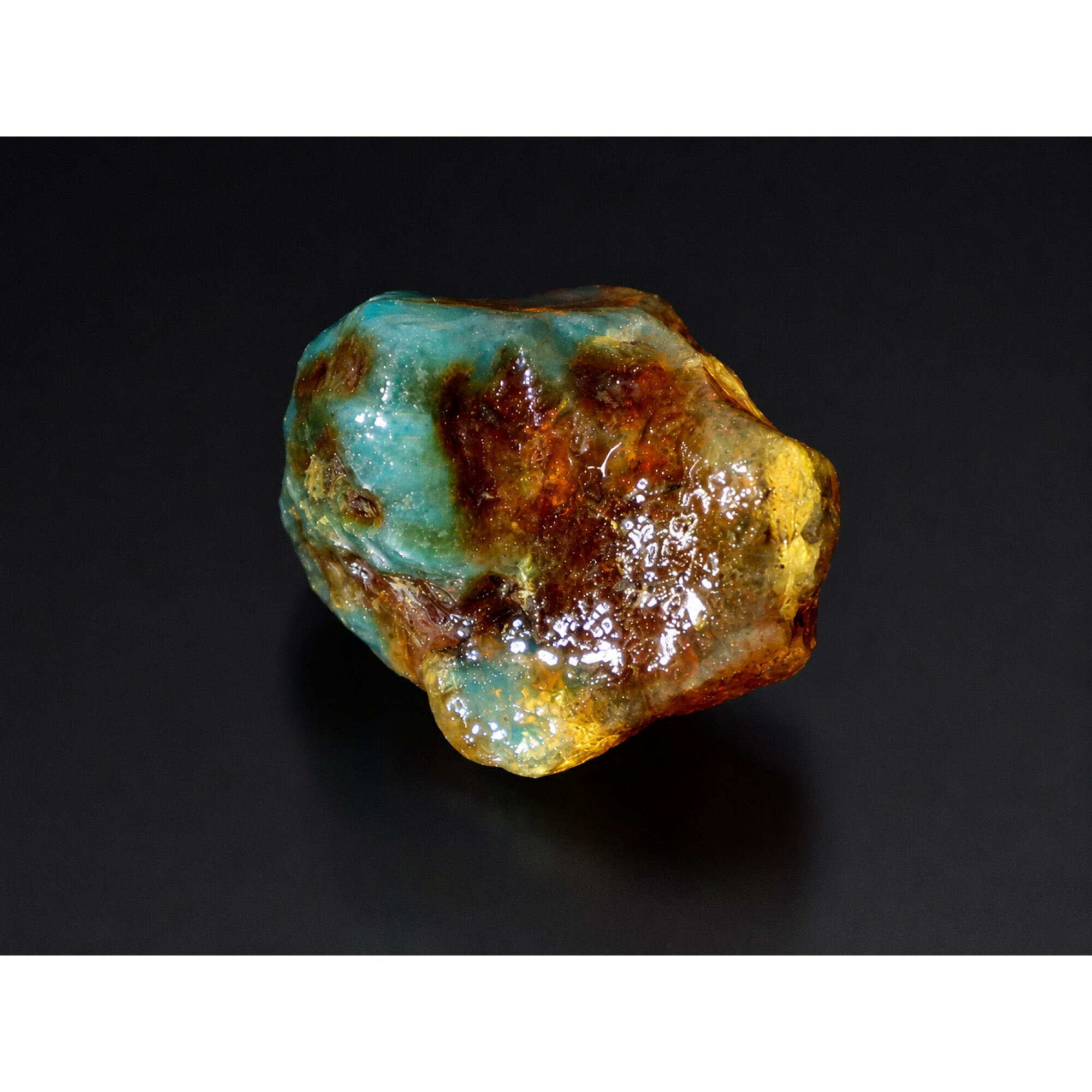 Clear sea blue Natural Dominican Amber rough Specimen 30 mm – photo 4