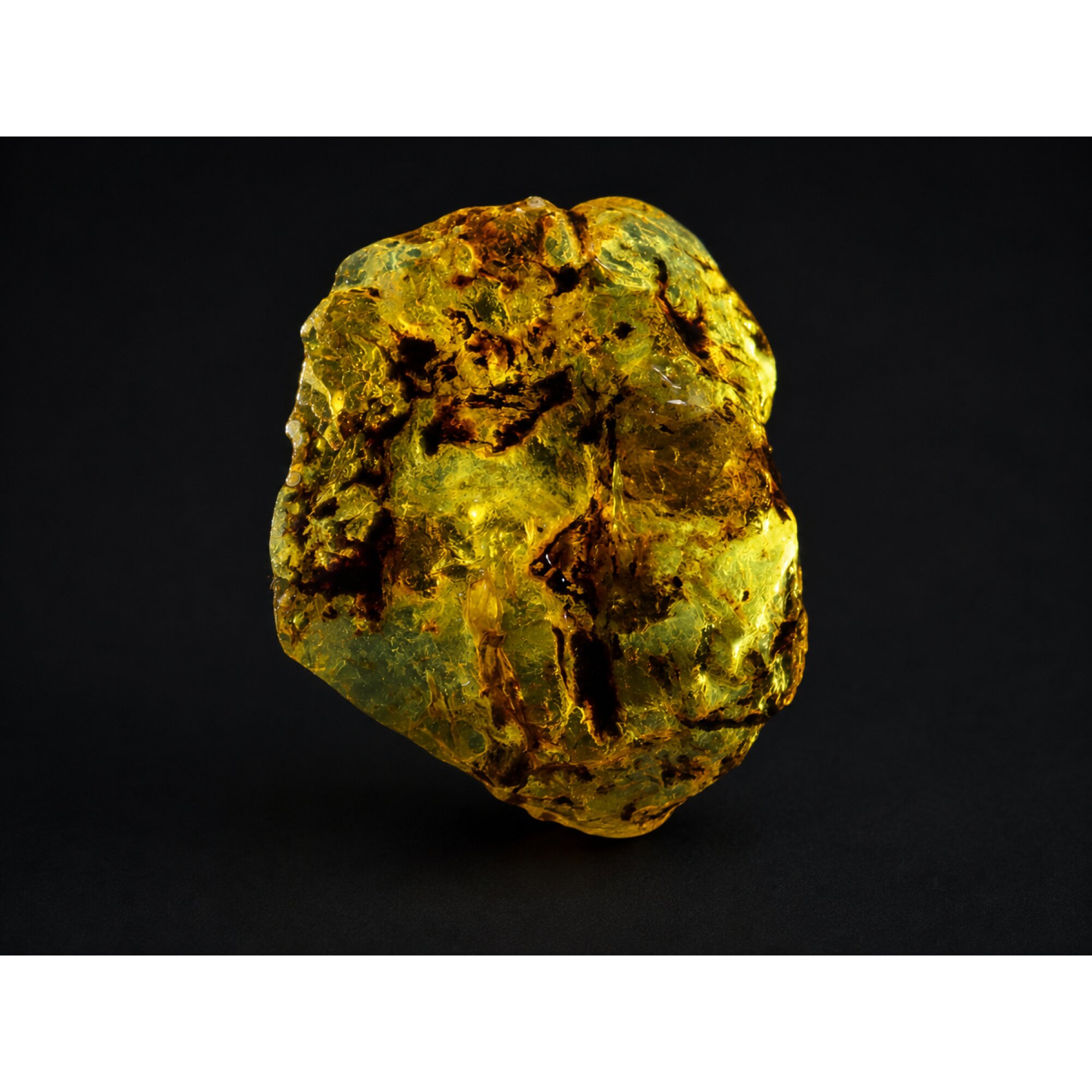 Clear deep blue Natural Dominican Amber rough Specimen 44 mm – photo 8