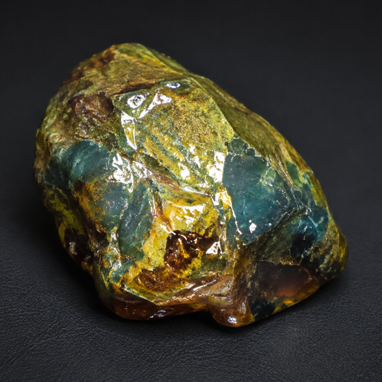 Clear deep blue Natural Dominican Amber rough Specimen 44 mm