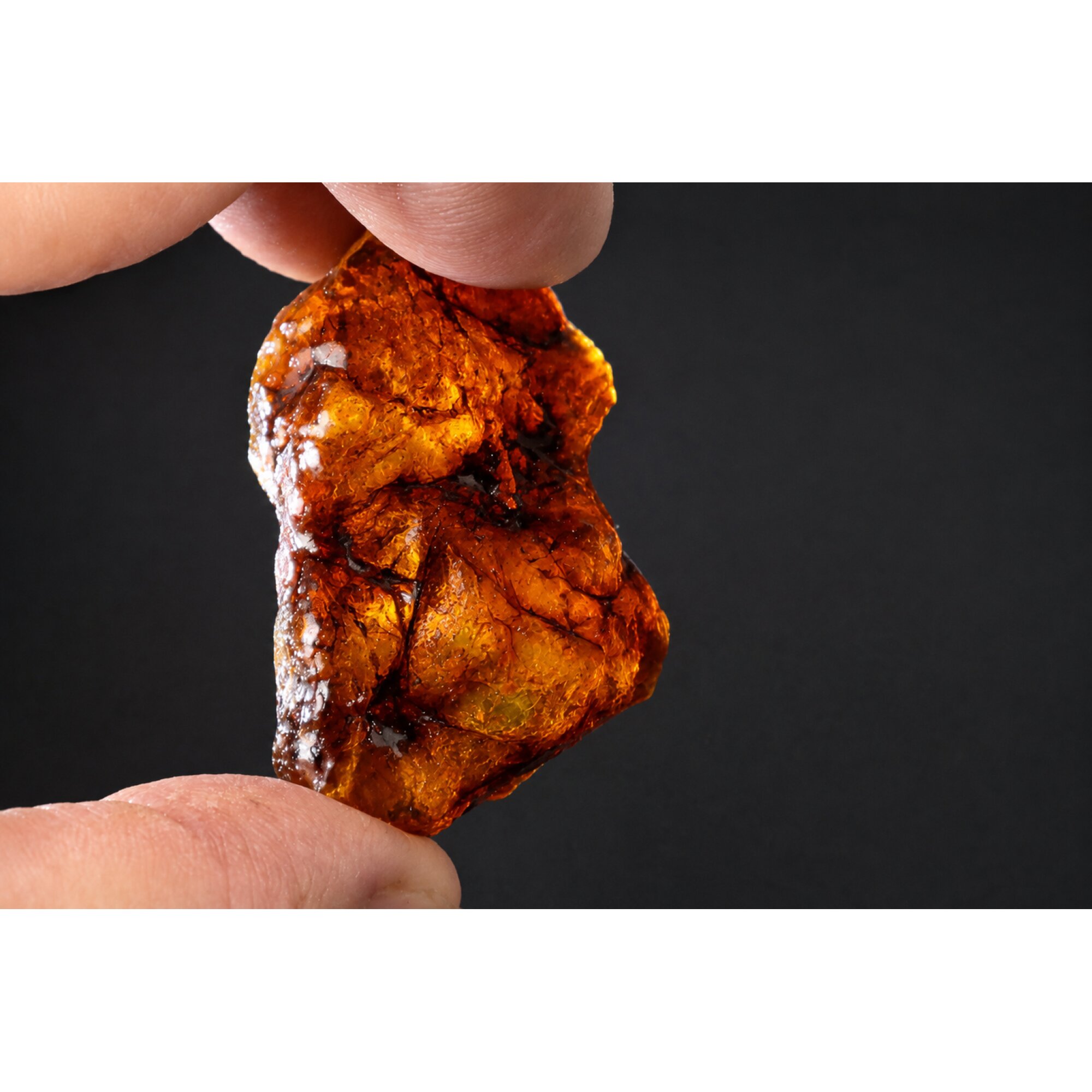 Clear deep orange Natural Dominican Amber rough Specimen 46 mm – photo 2