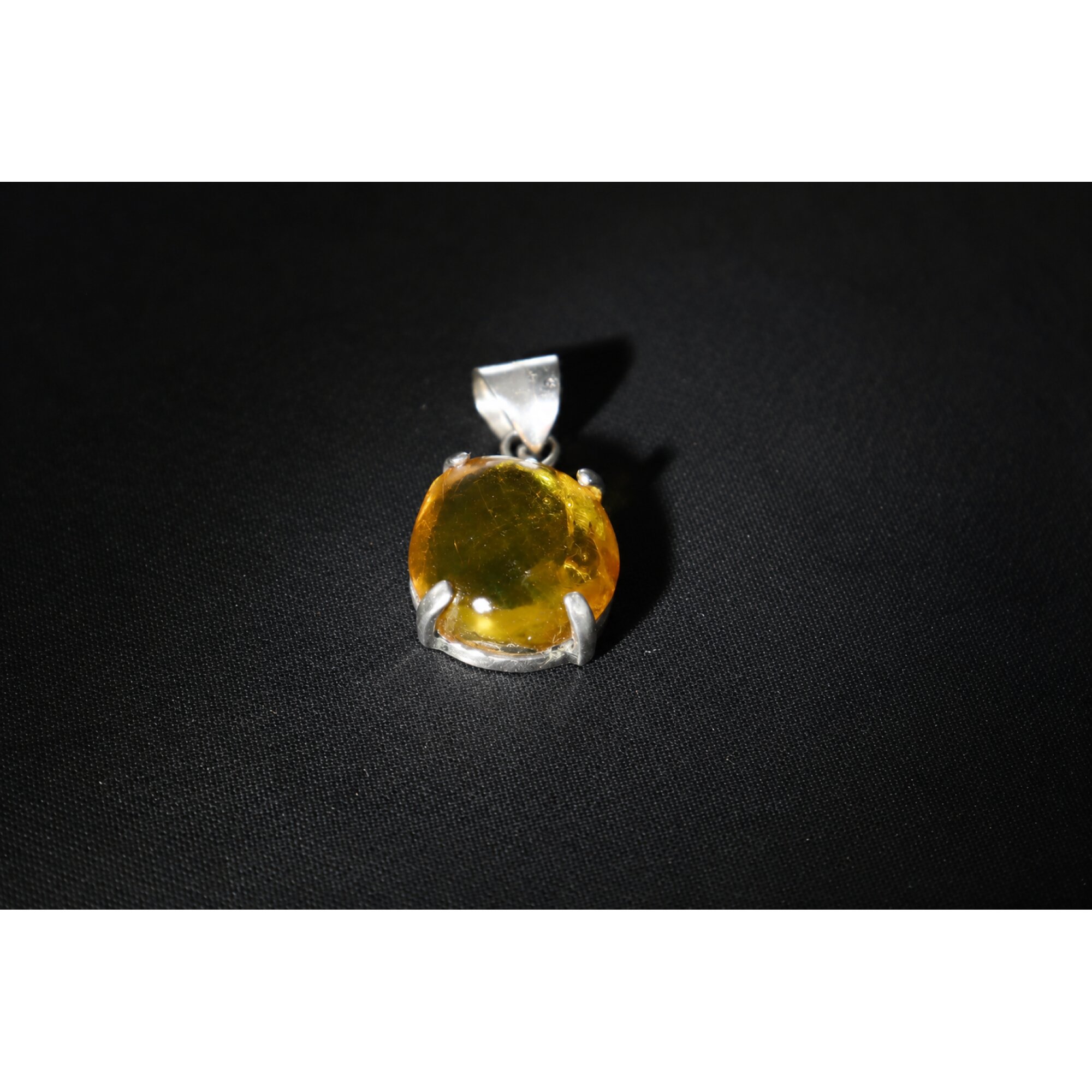 Clear yellow Natural Dominican Amber oval 925 Sterling Inclusion Specimen 16 mm – photo 8