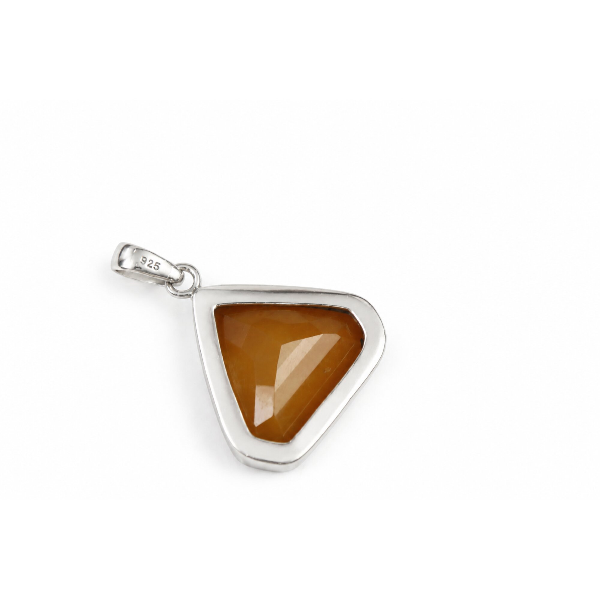 Clear orange red Carnelian Freeform Trapezoid 925 Sterling Silver Pendant 45 mm – photo 3