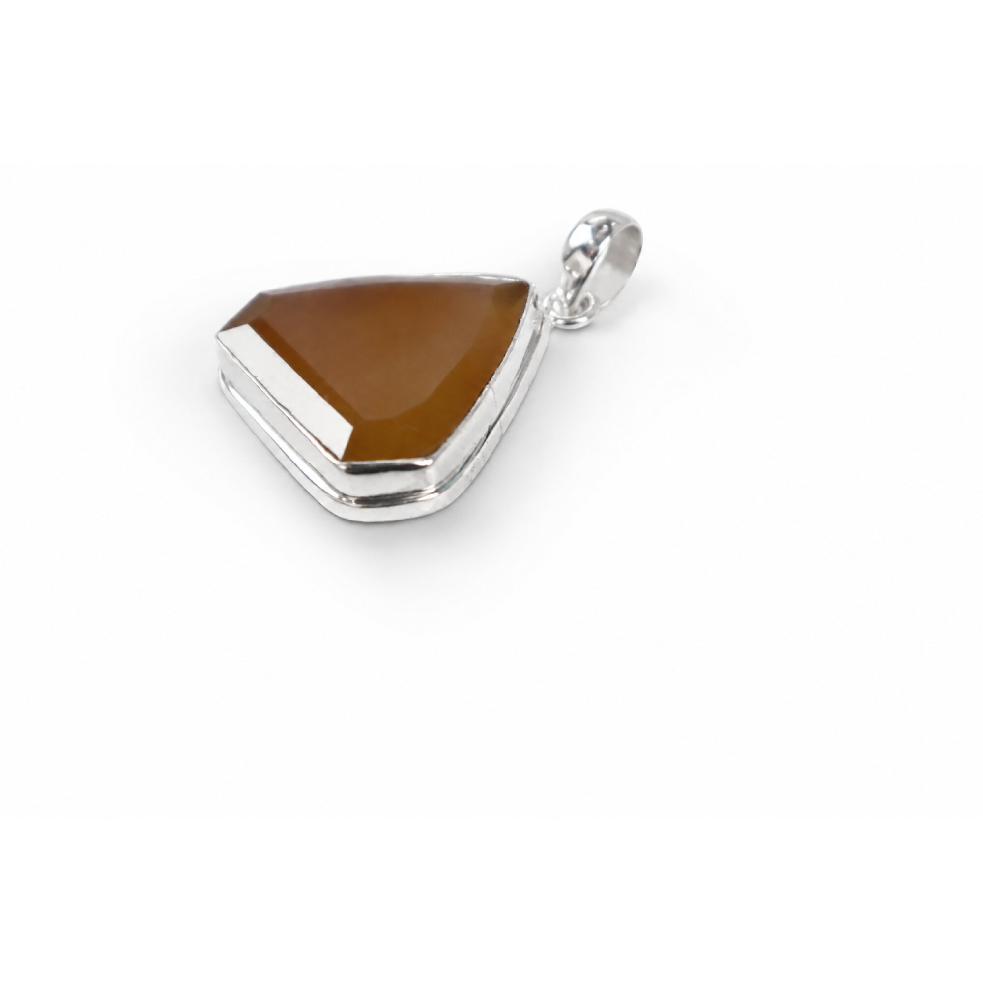 Clear orange red Carnelian Freeform Trapezoid 925 Sterling Silver Pendant 45 mm – photo 7
