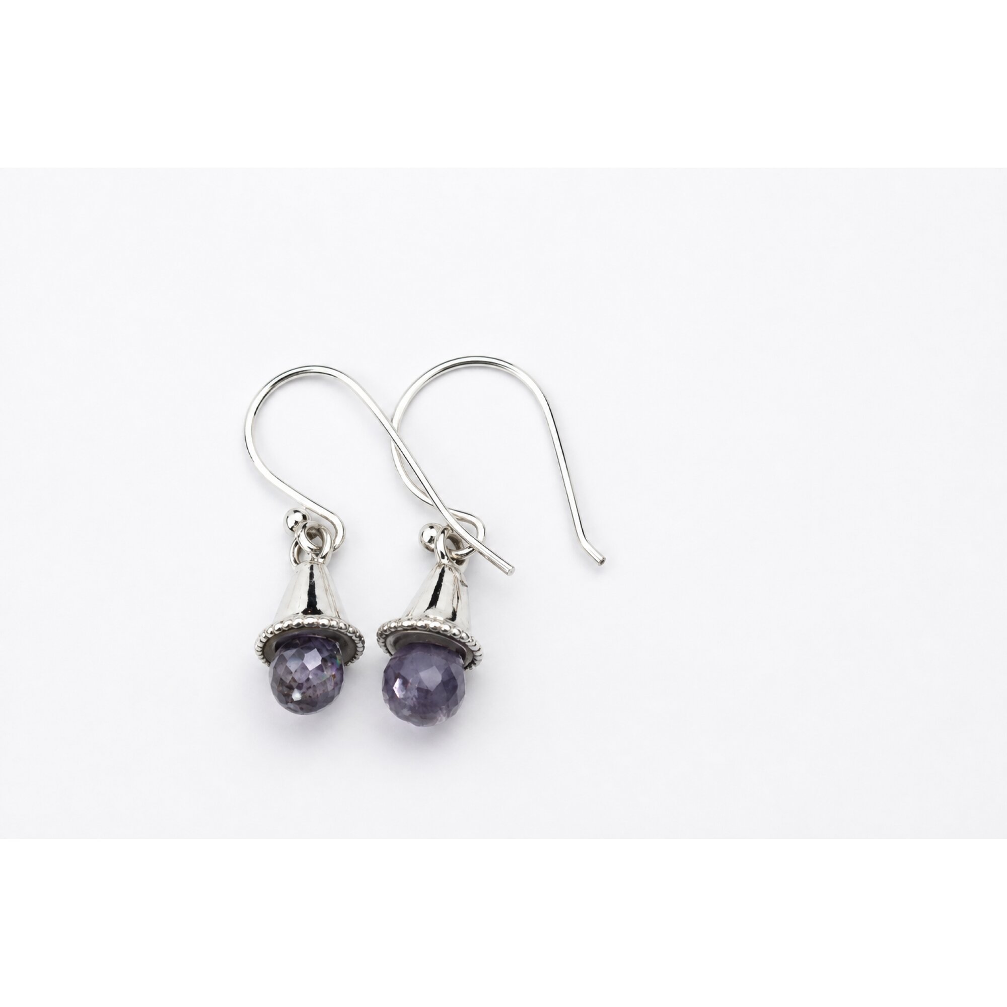 Clear blue purple Iolite pear 925 Sterling Silver Earrings 29 mm – photo 6