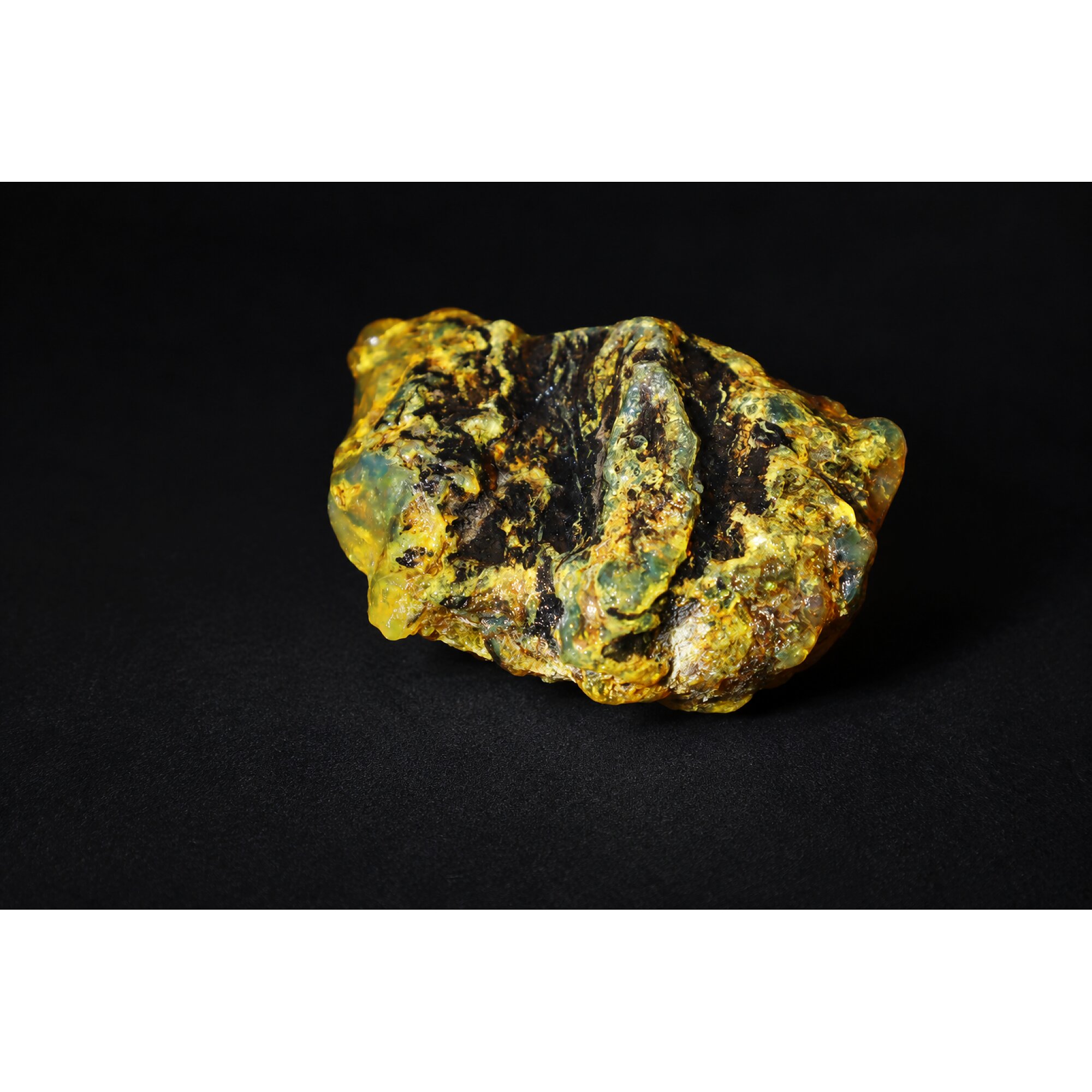 Clear yellow green Natural Dominican Amber raw 925 Sterling Rough Specimen 62 mm – photo 5