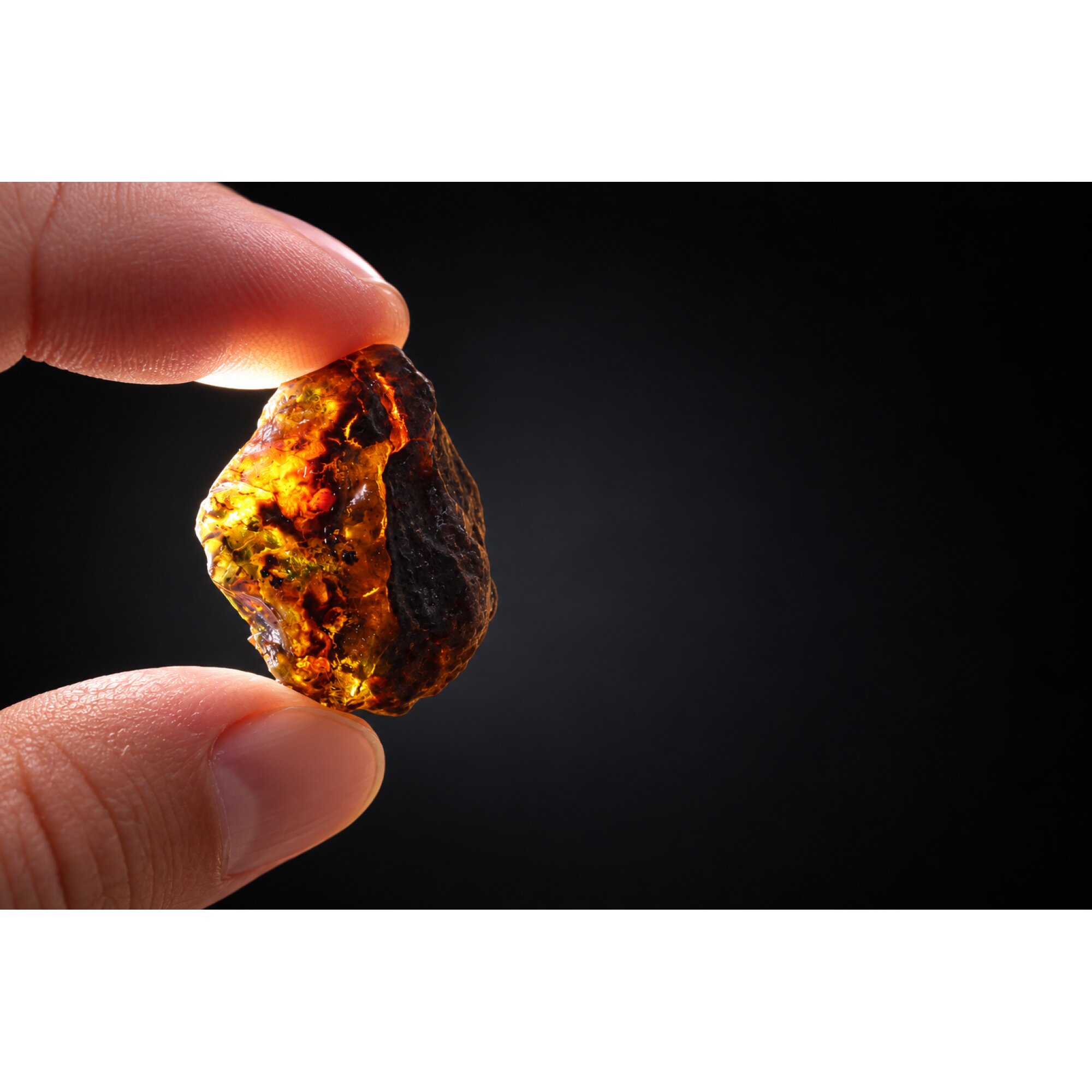 Clear blue yellow Natural Dominican Amber raw 925 Sterling Rough Specimen 30 mm – photo 4