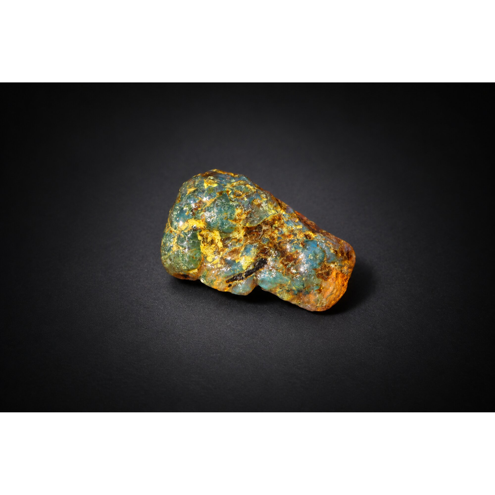 Clear yellow blue Natural Dominican Amber raw 925 Sterling Rough Specimen 41 mm – photo 6