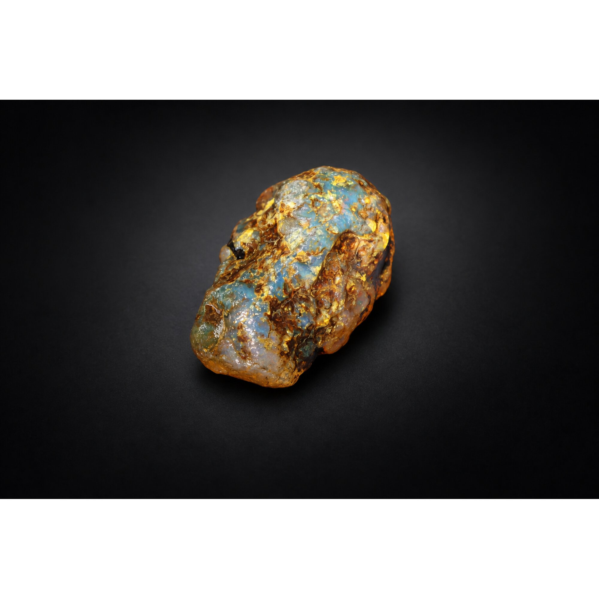 Clear yellow blue Natural Dominican Amber raw 925 Sterling Rough Specimen 41 mm – photo 7