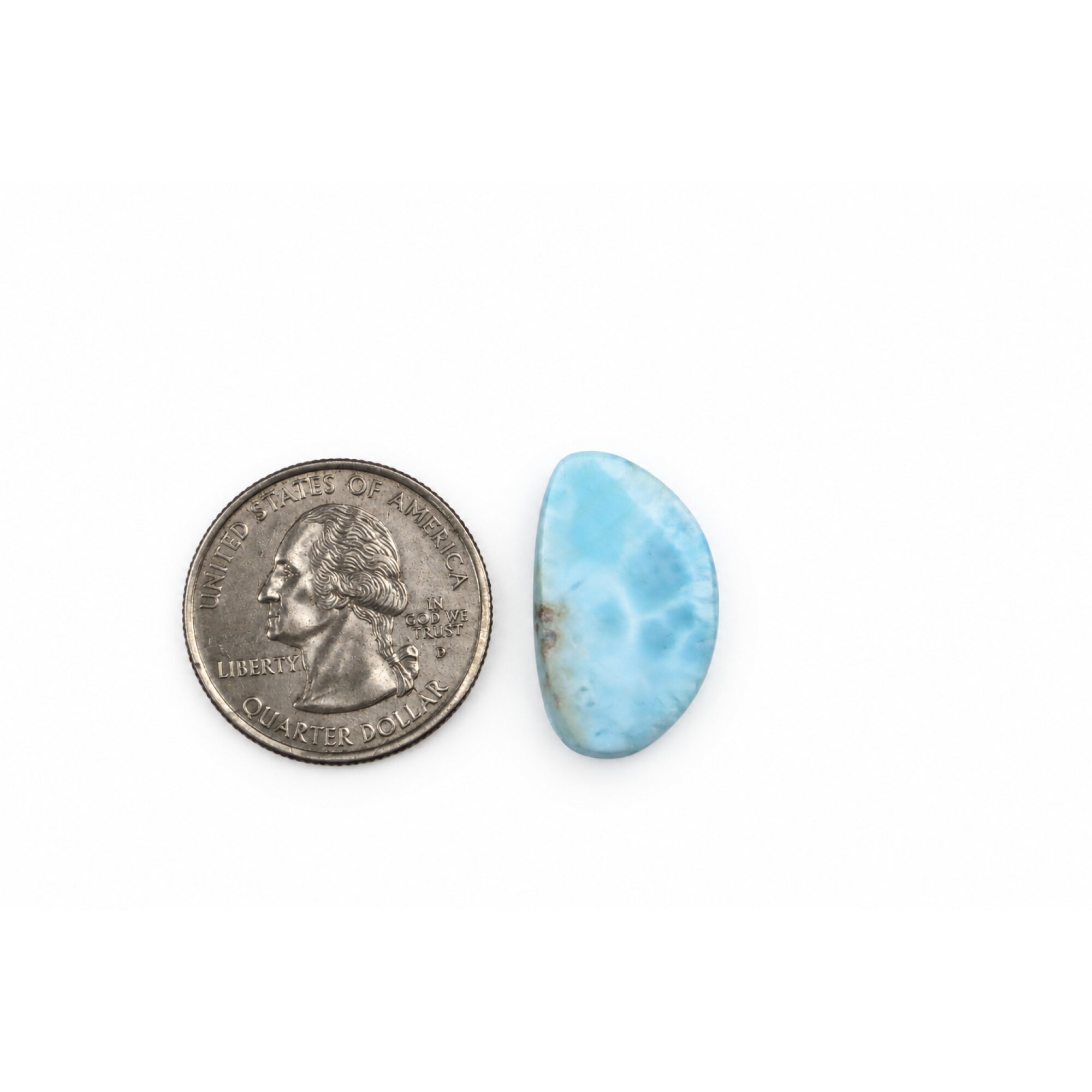 Genuine Handcrafted Polished Larimar Cabochon 24mm – photo 4