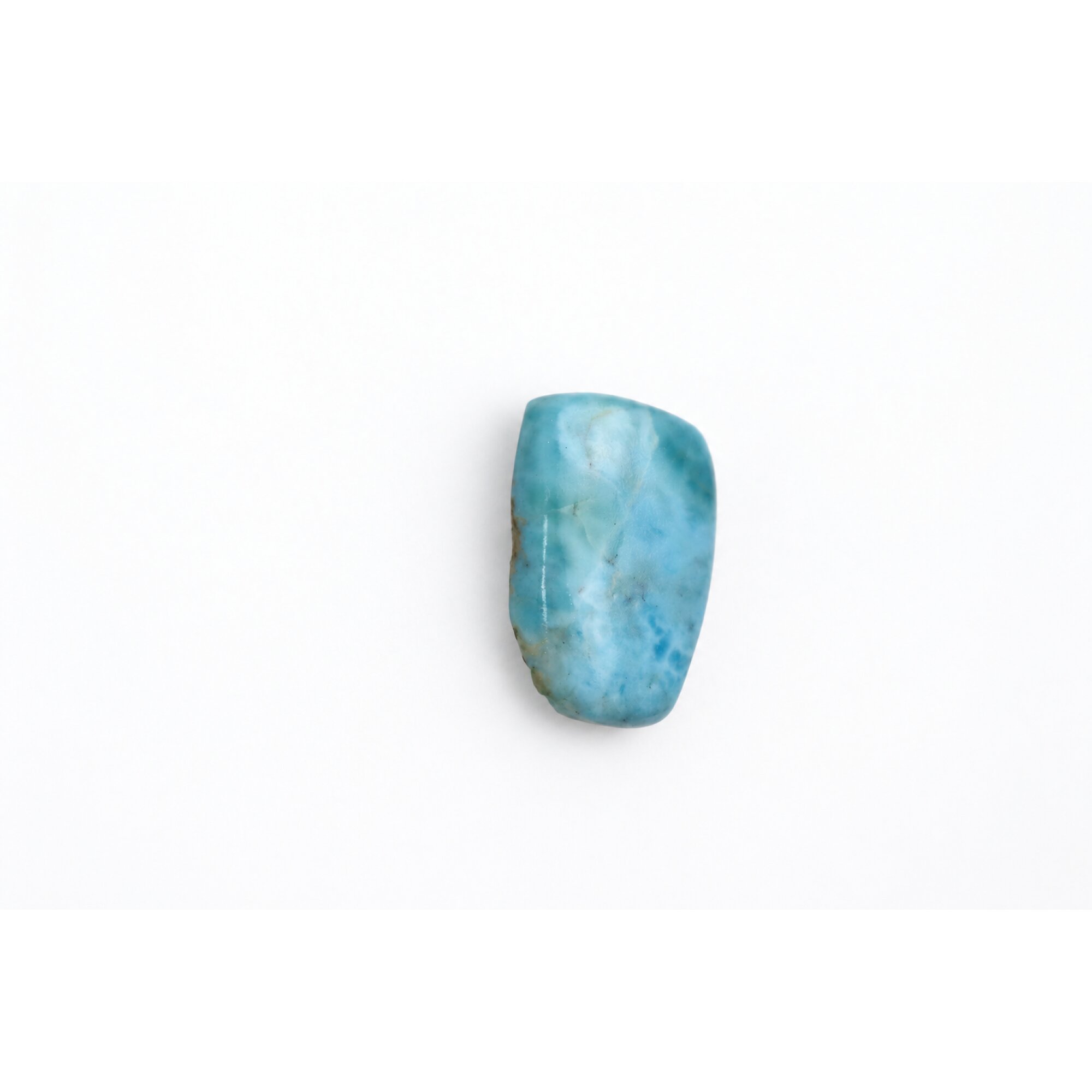 Artisan crafted sea blue polished Dominican Larimar 26mm – photo 4