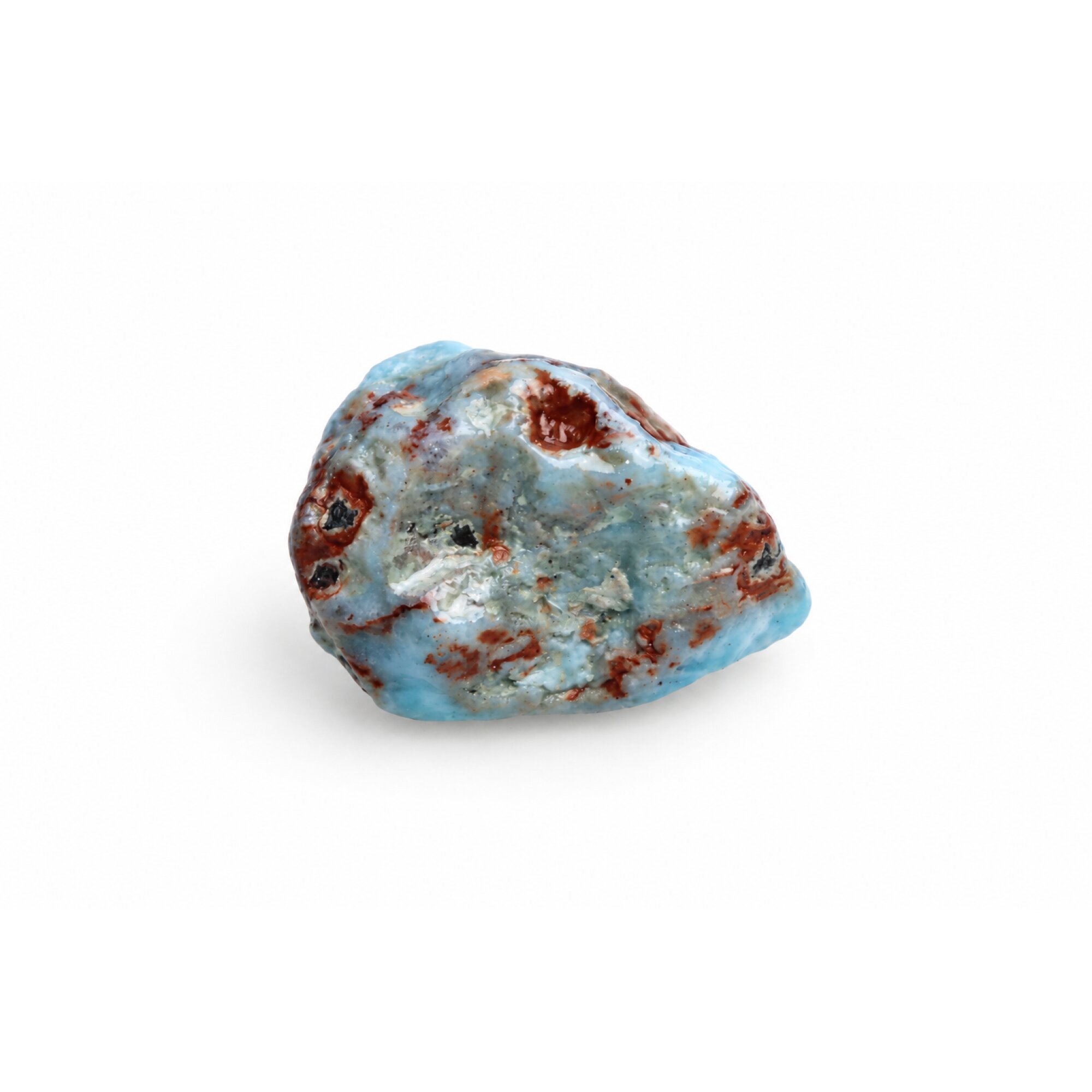 Pure natural sky blue rough Dominican Larimar 40mm – photo 3