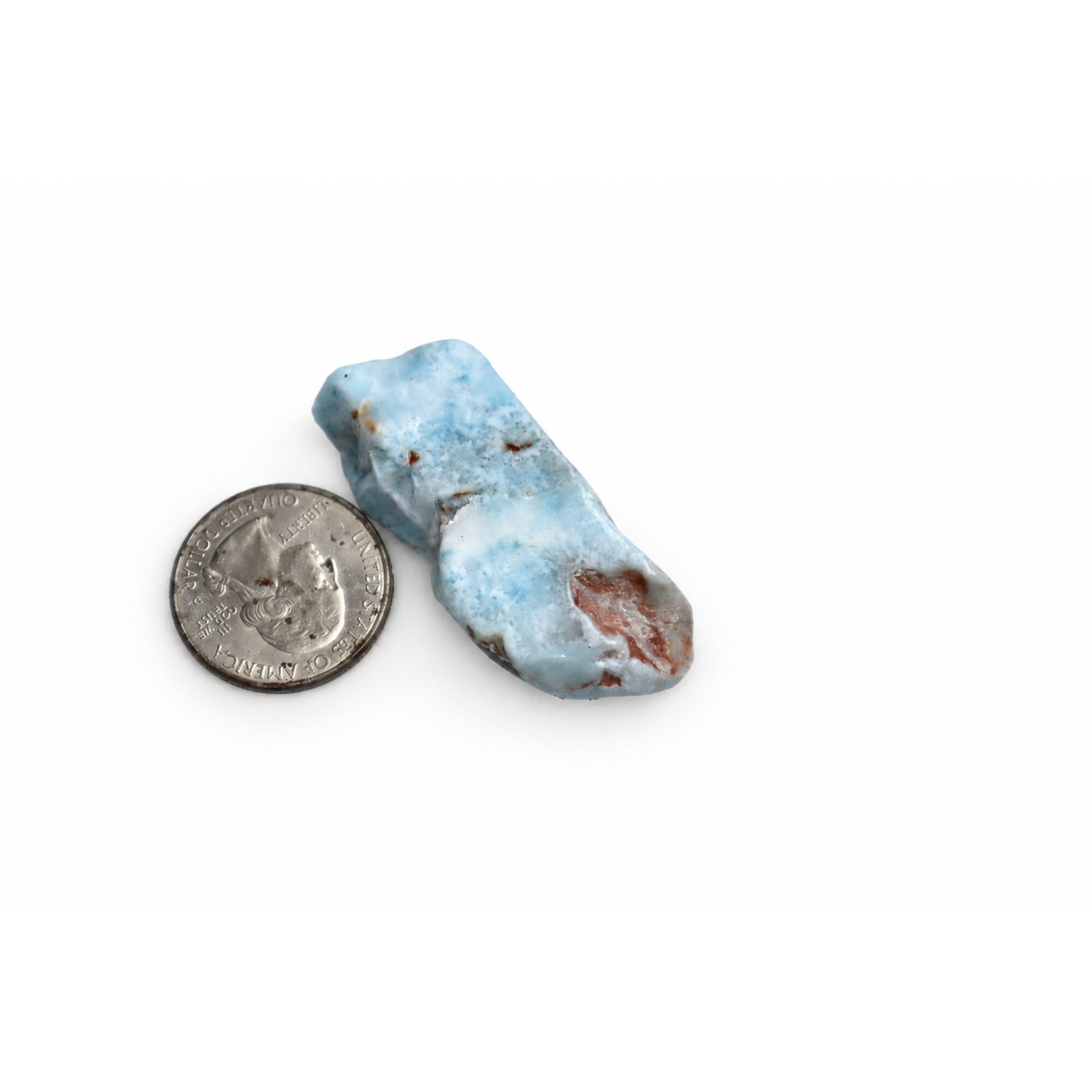 Nature created sky blue rough Dominican Larimar 50mm – photo 2