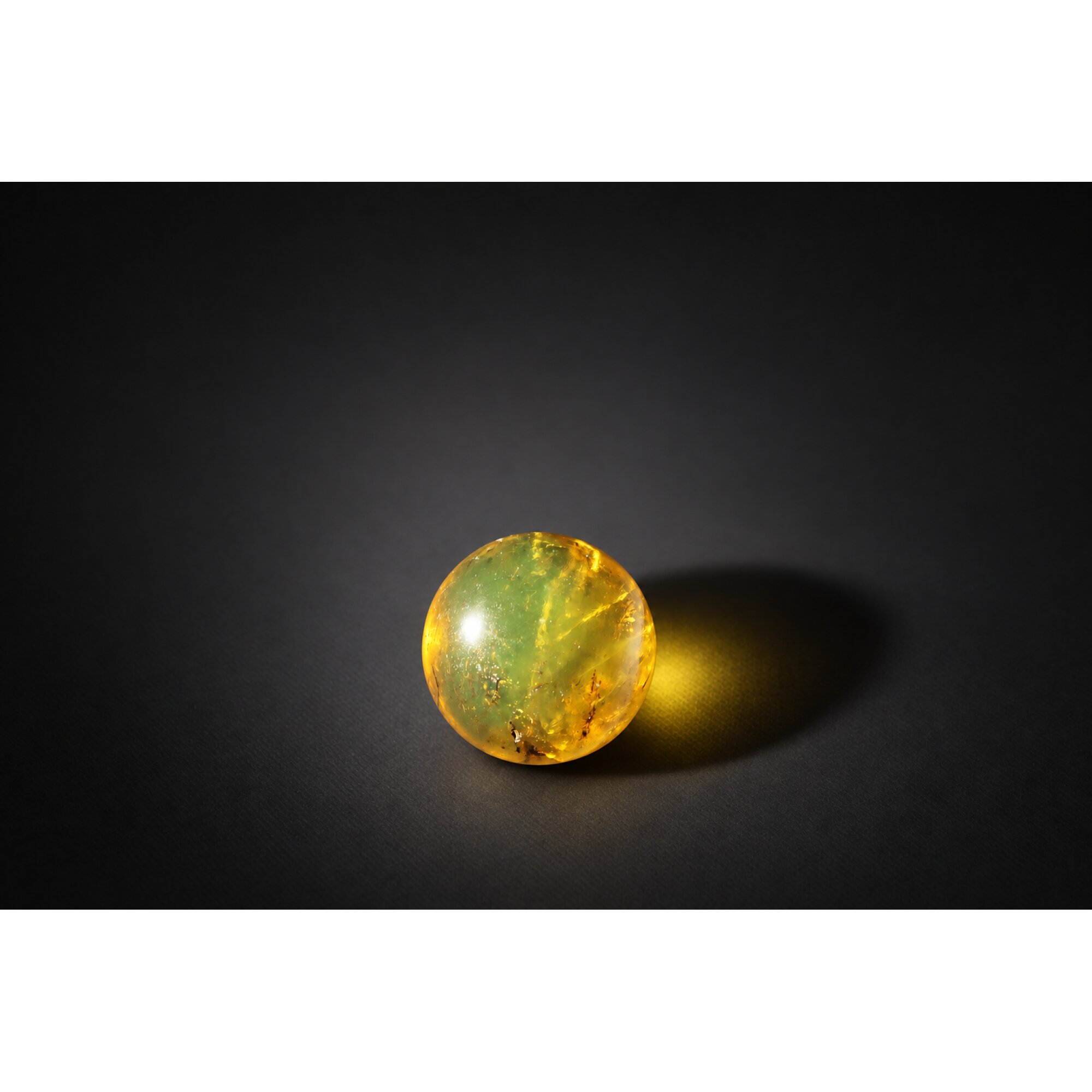 Pure natural orange green Dominican amber bead 19.75mm – photo 7