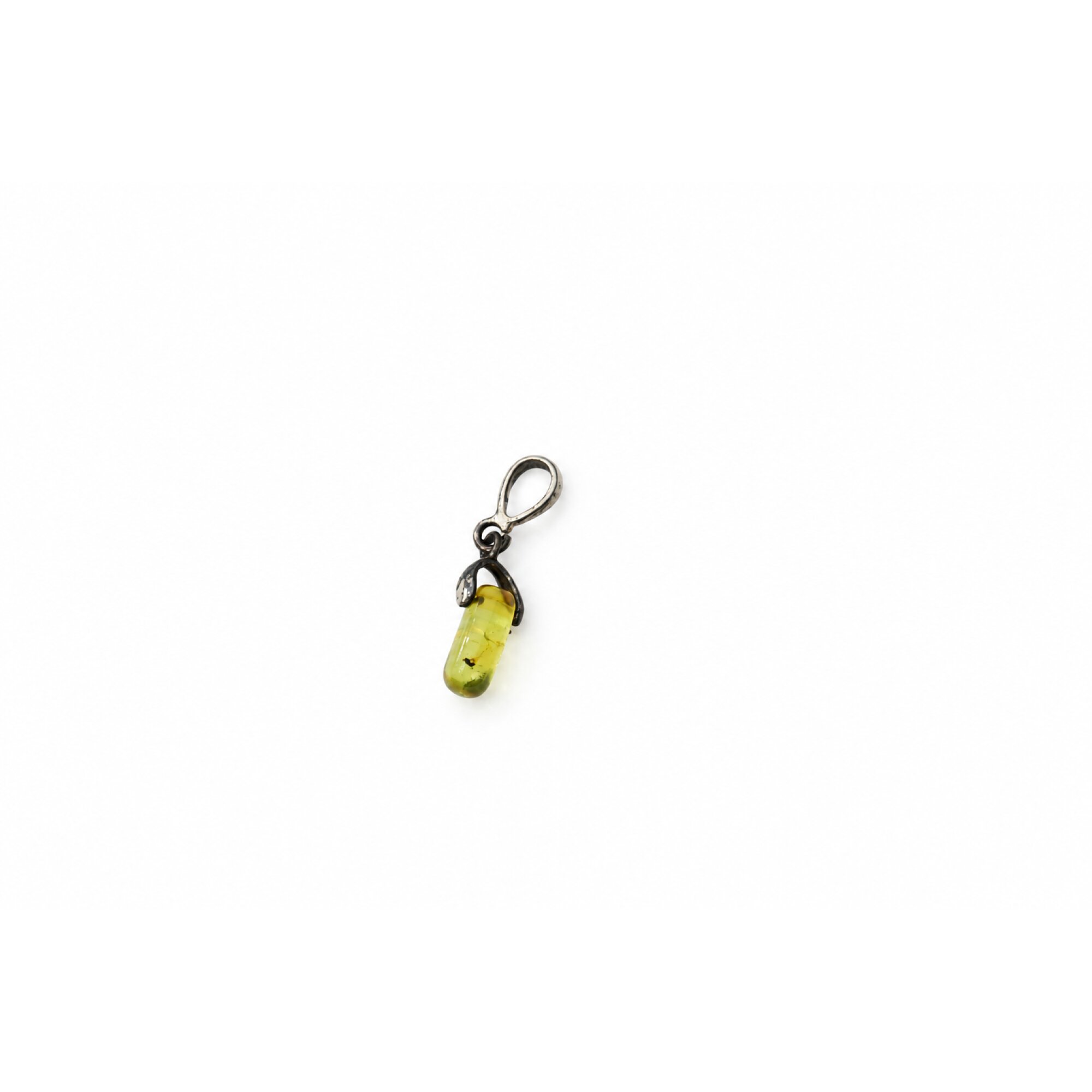 Artisan crafted sky blue Dominican amber sterling silver pendant 25mm – photo 8