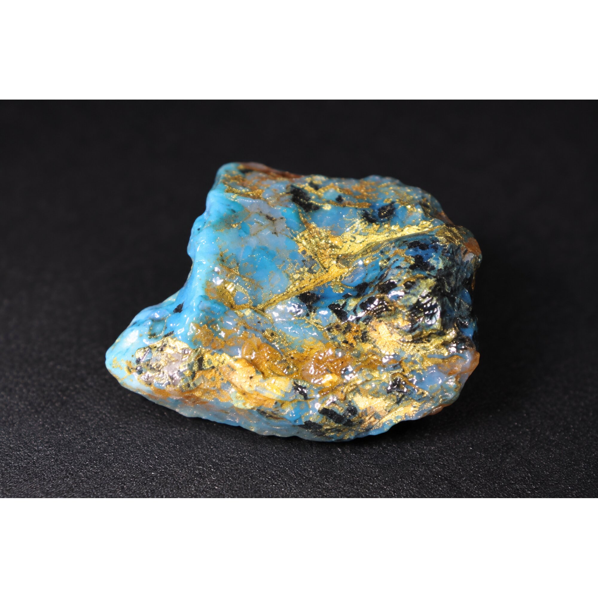 Natural sky blue rough specimen Dominican amber 30mm – photo 2