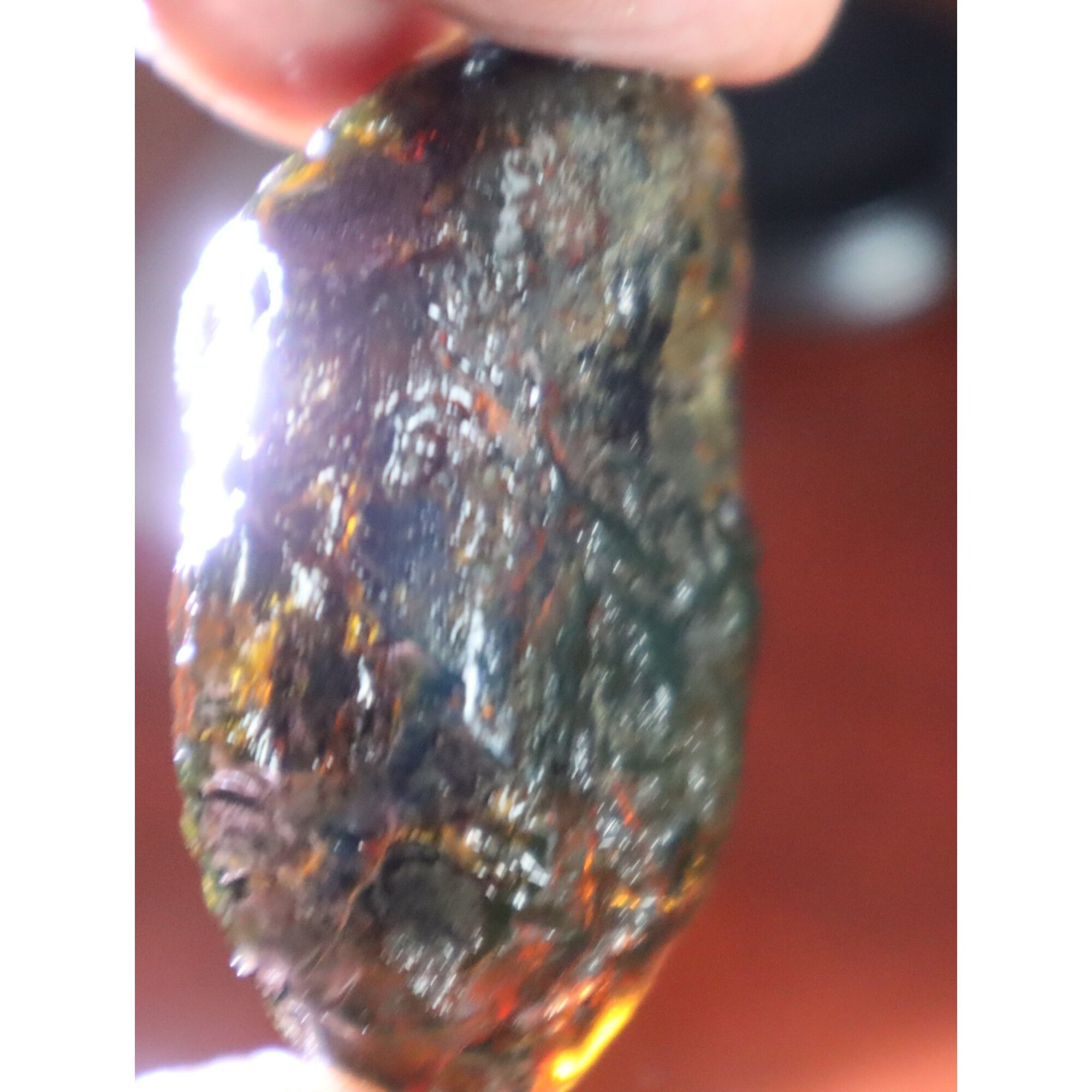 Authentic green blue rough specimen Dominican amber 55mm – photo 12