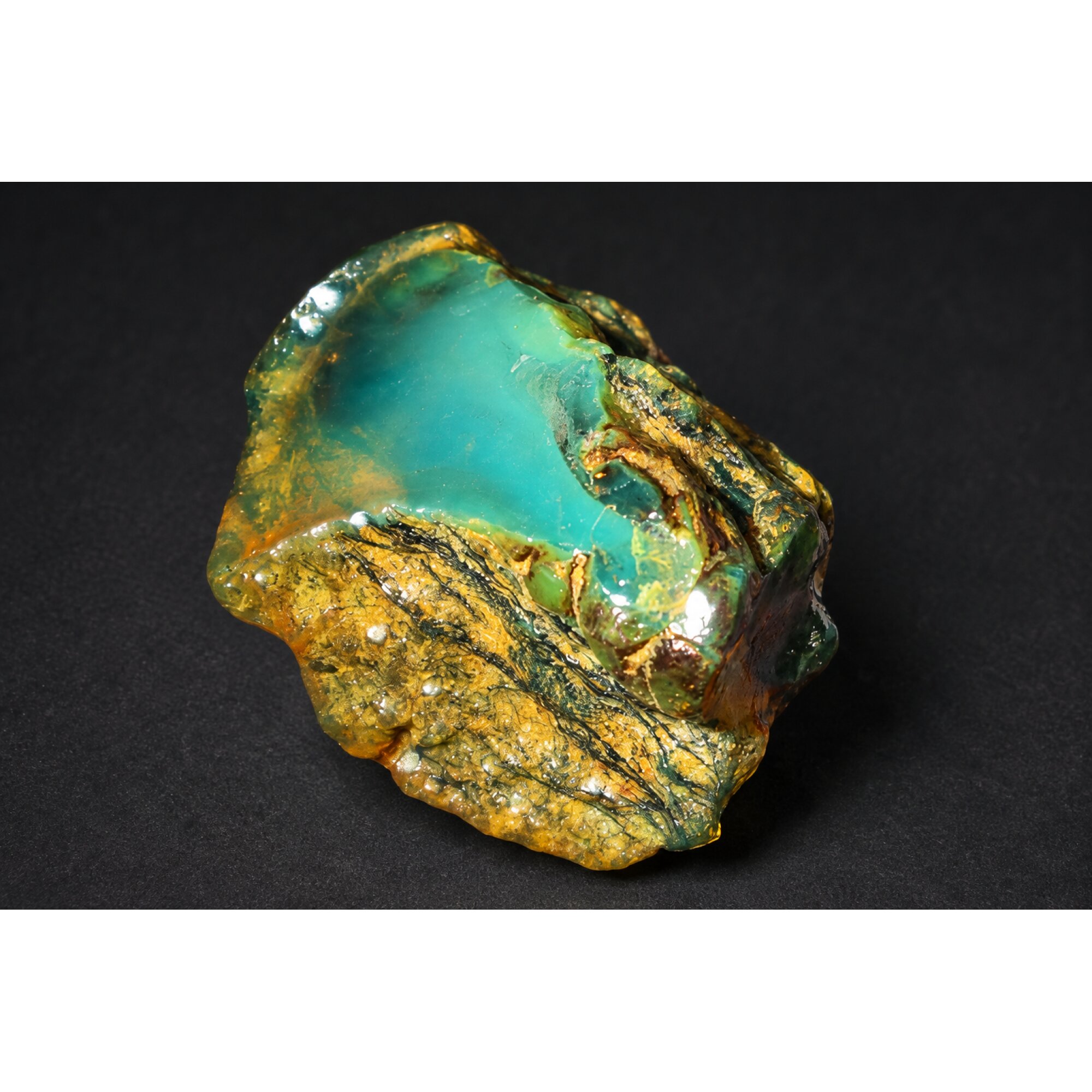 Authentic sky blue rough specimen Dominican amber 38mm – photo 4