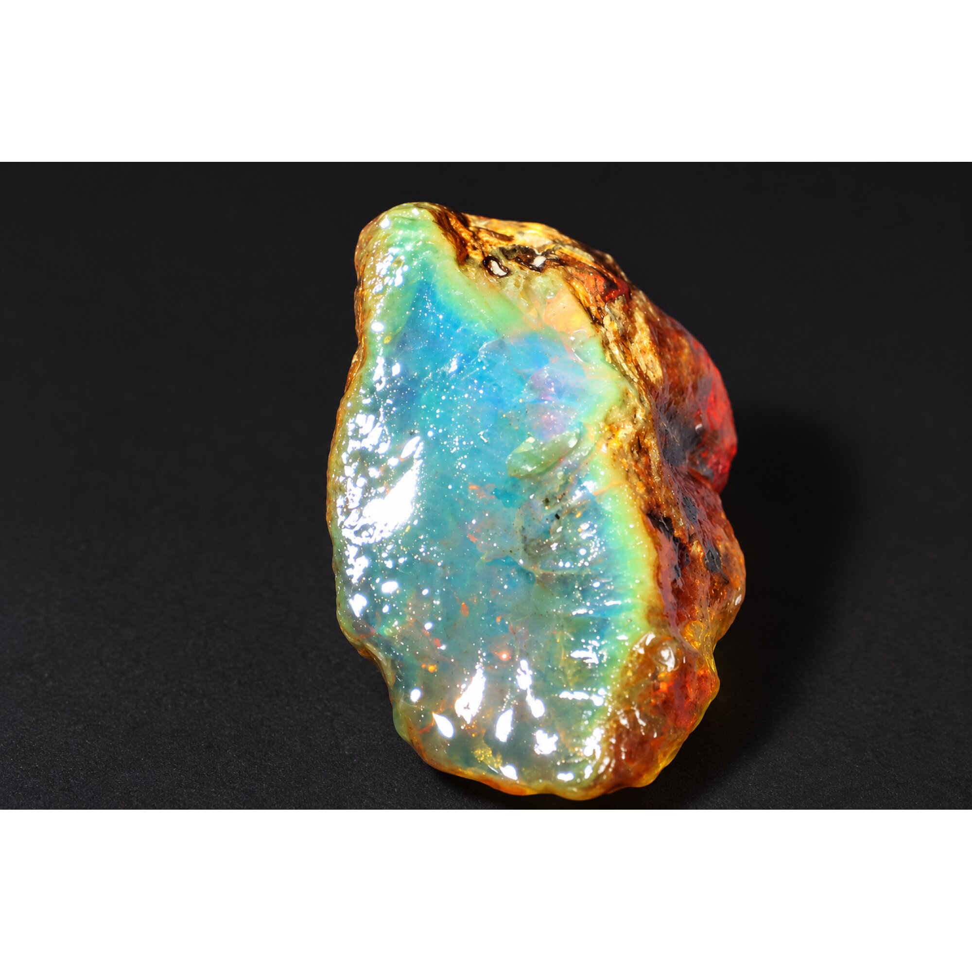 Genuine deep blue rough specimen Dominican amber 45mm – photo 13