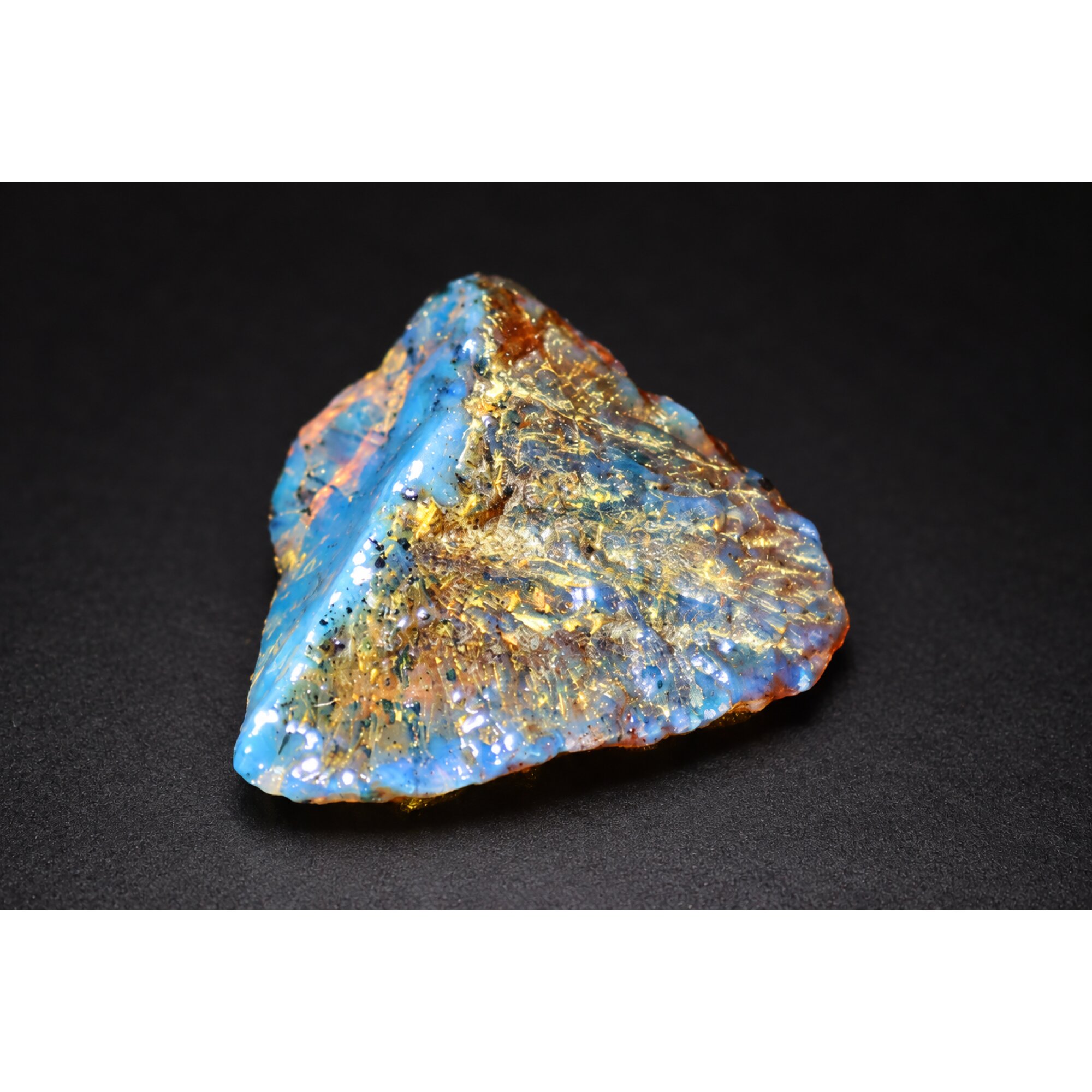 Authentic sky blue rough specimen Dominican amber 35mm – photo 2