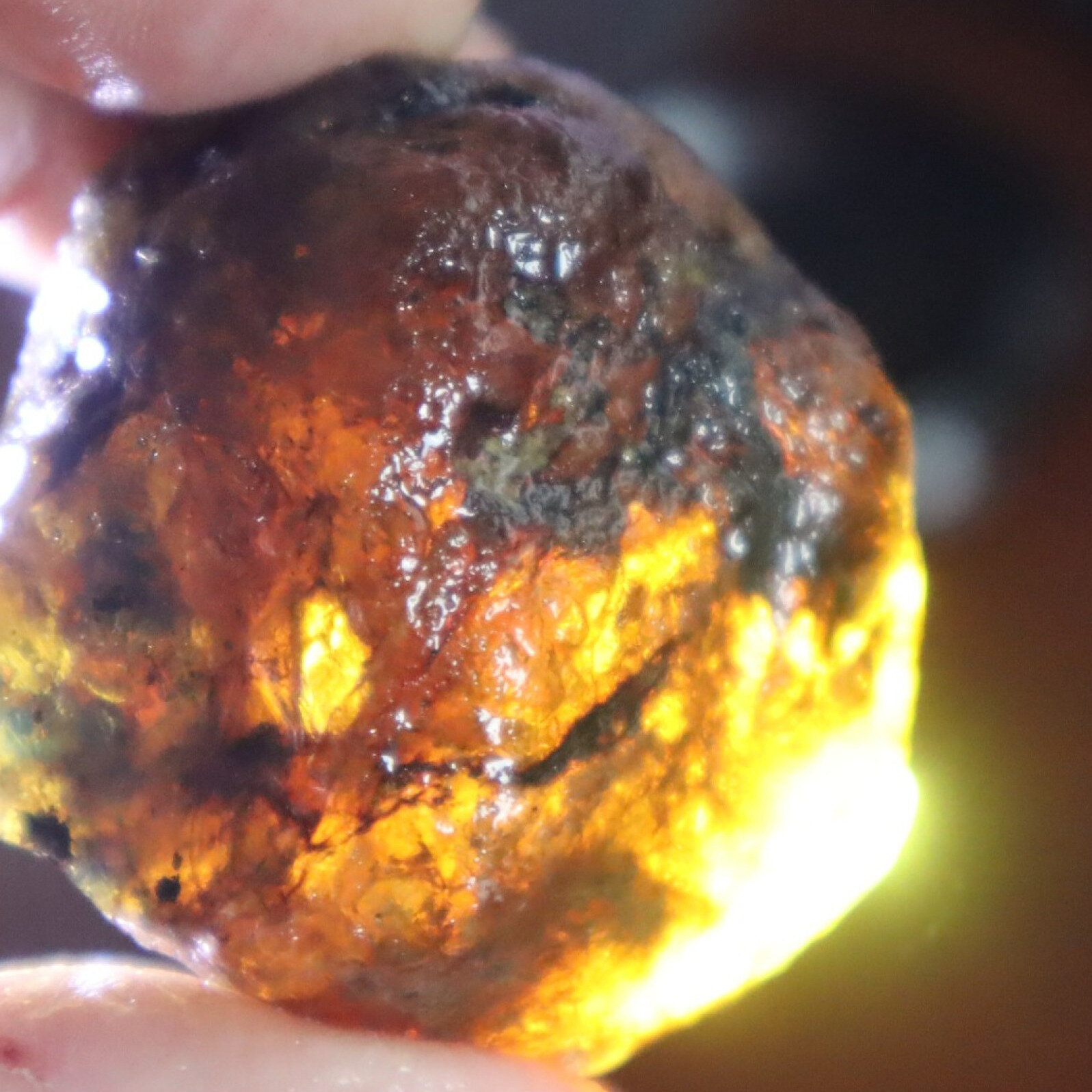 Authentic sky blue rough specimen Dominican amber 42mm – photo 3