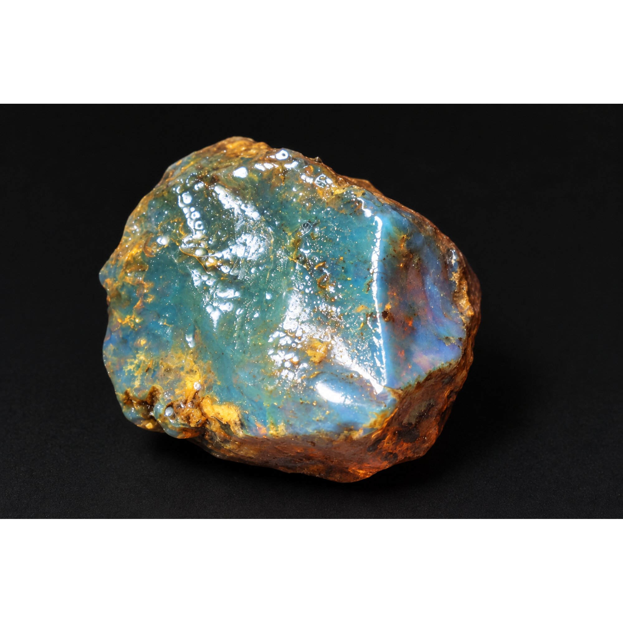 Genuine green blue rough specimen Dominican amber 35mm – photo 3