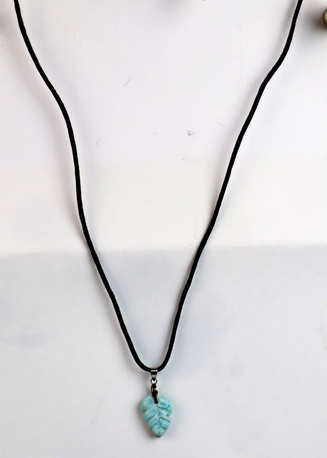 Handcrafted Natural Ocean Blue Larimar Necklace adjustable free cord – photo 6