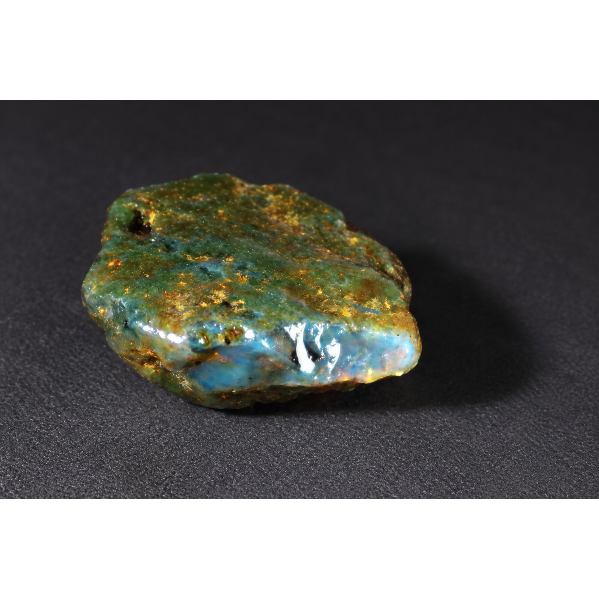 Real green blue rough specimen Dominican amber 42mm – photo 2