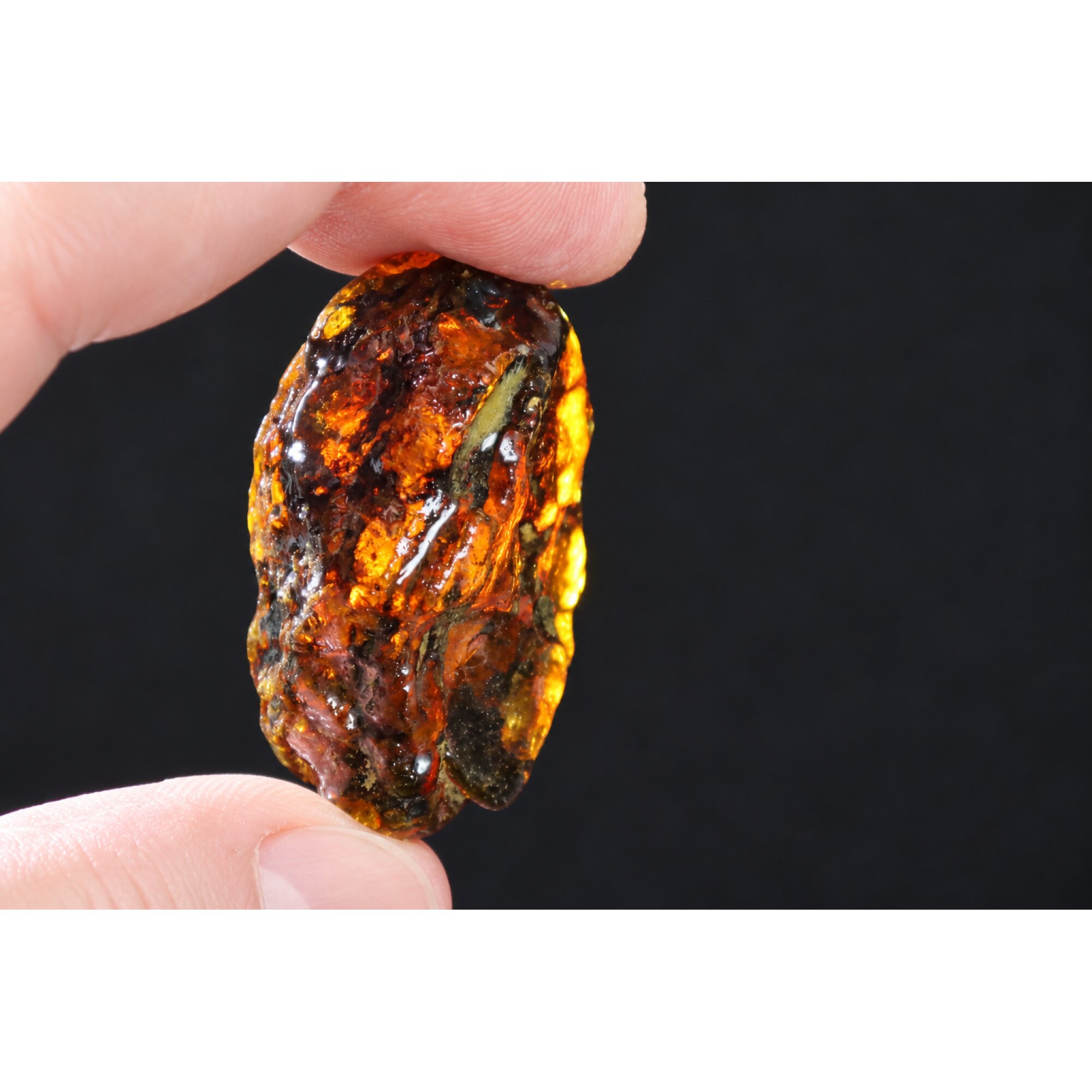 Genuine green blue rough specimen Dominican amber 50mm – photo 8