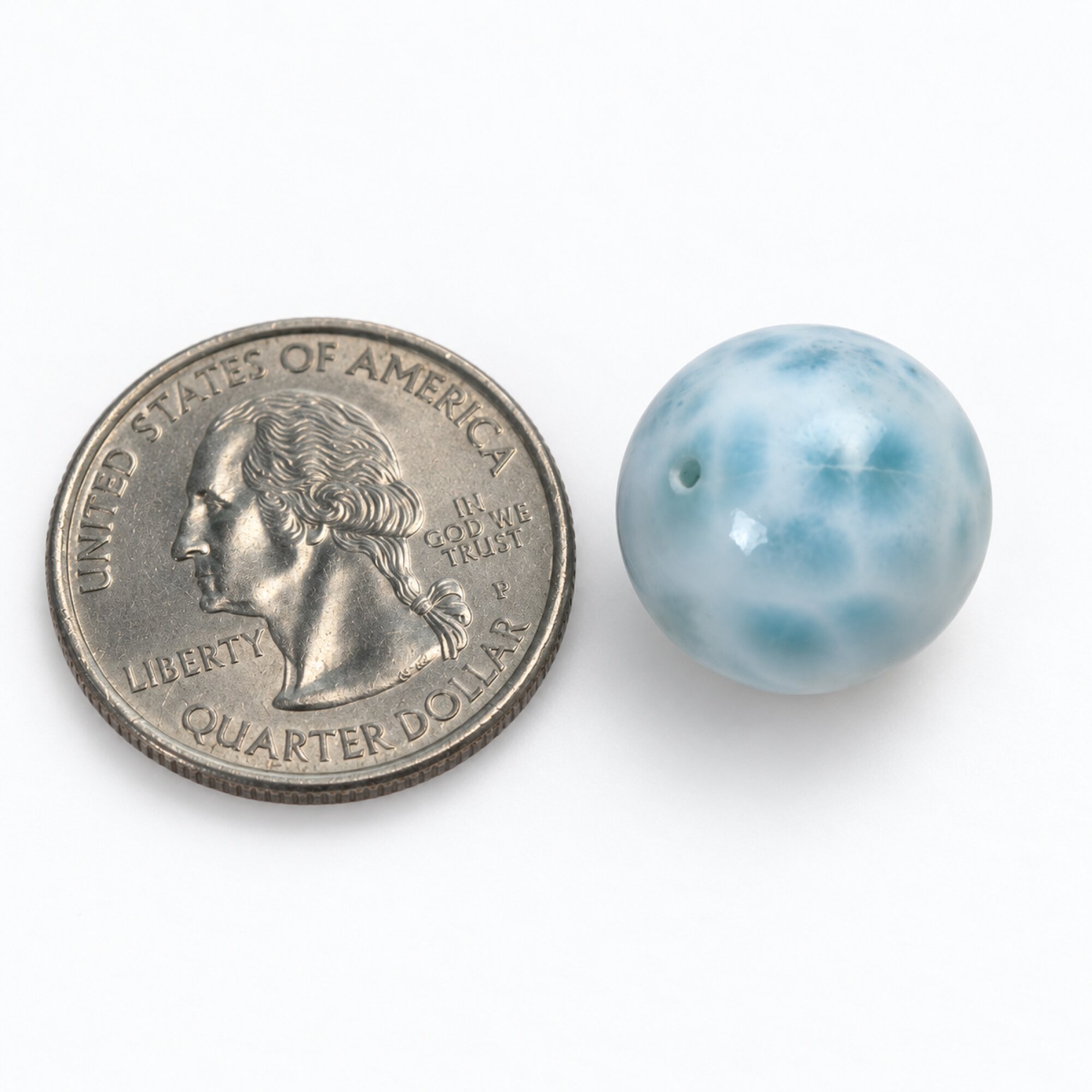 Authentic sky blue Dominican Larimar bead 15.6mm – photo 3