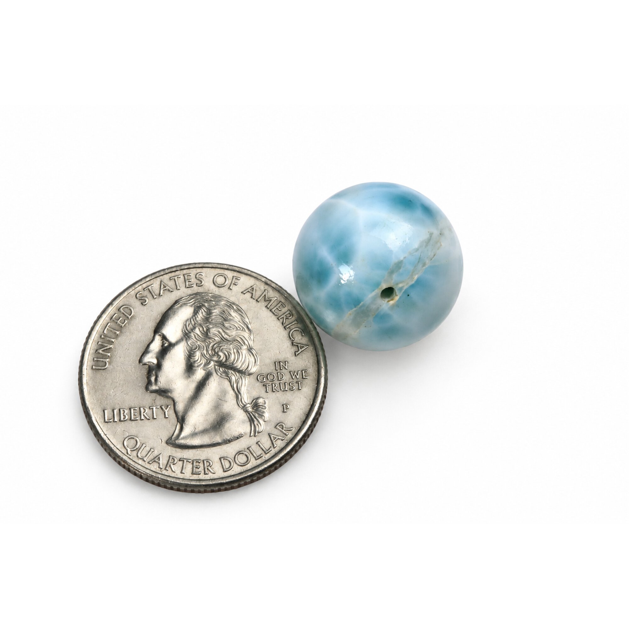Genuine sky blue Dominican Larimar bead 16.5mm – photo 4