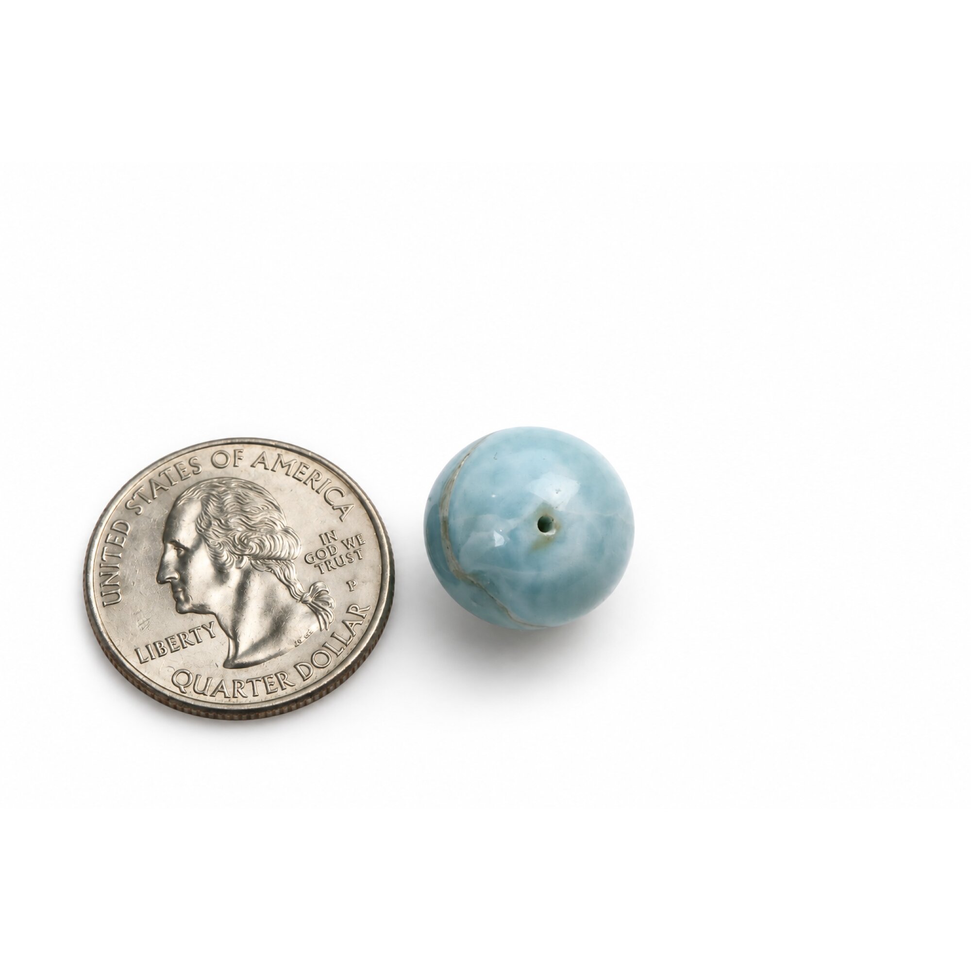 Genuine light blue Dominican Larimar bead 16.2mm – photo 4