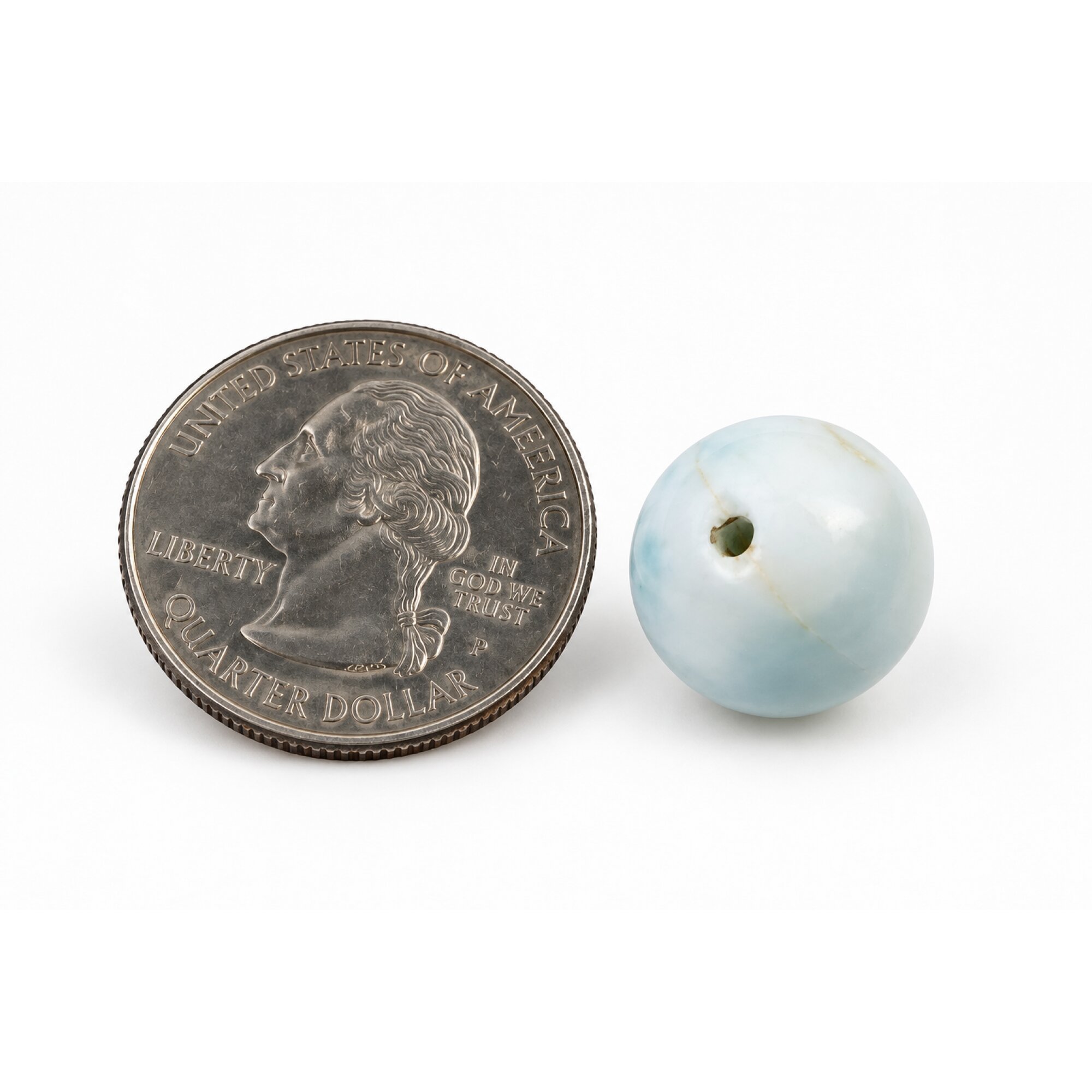 Genuine light blue Dominican Larimar bead 14.3mm – photo 2