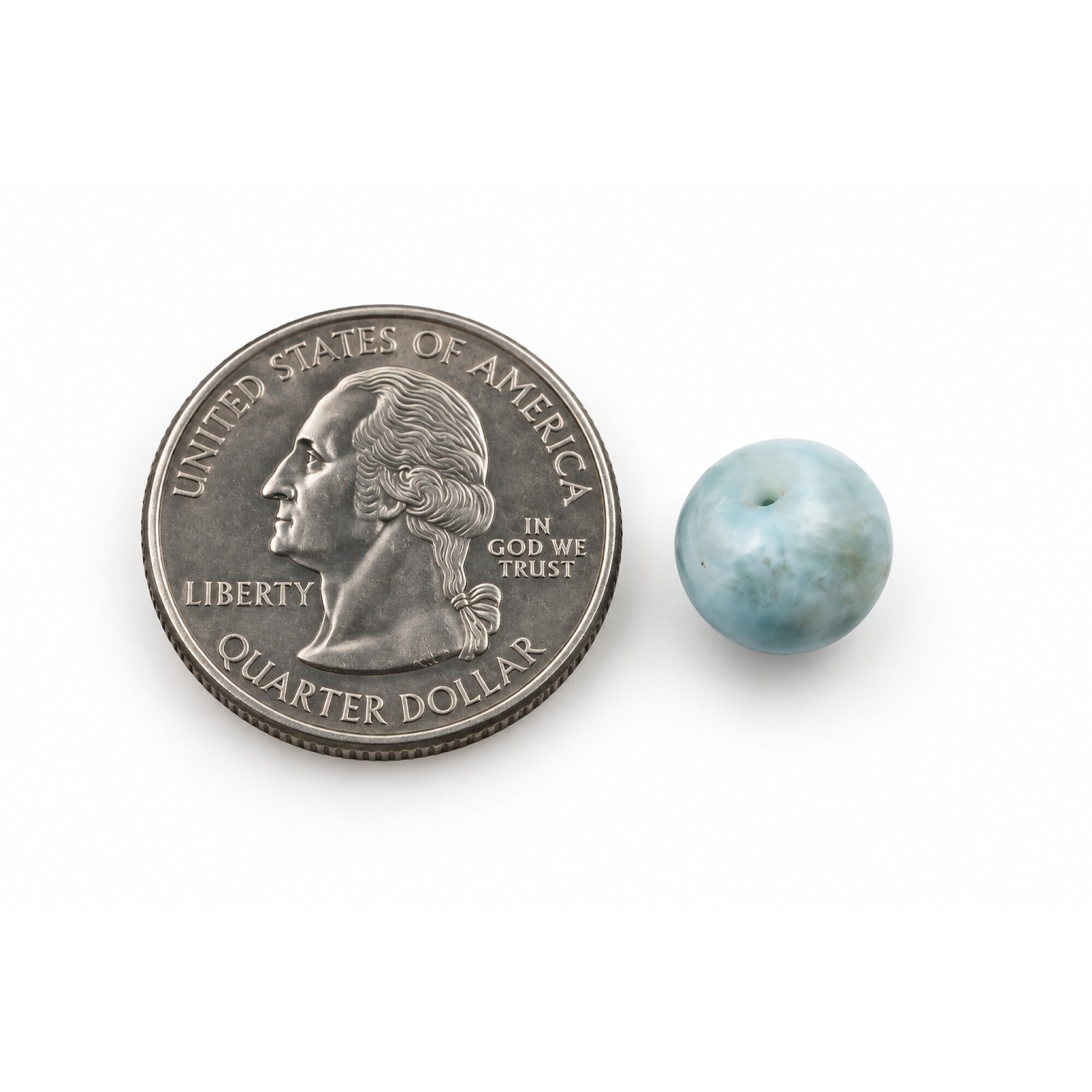 Genuine light blue Dominican Larimar bead 10.3mm – photo 4