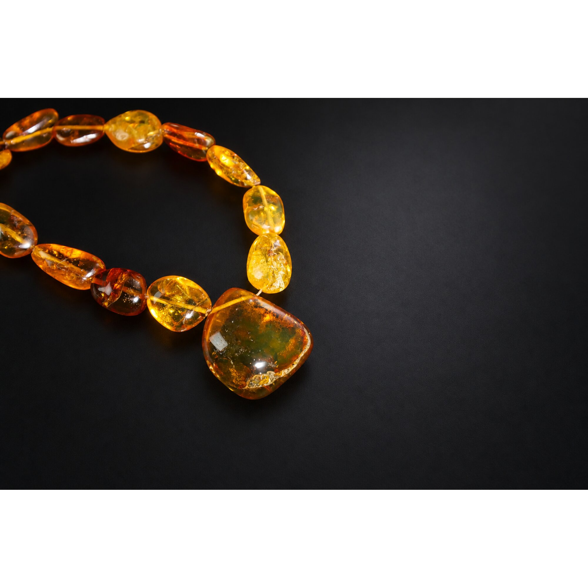 Real green red Dominican amber sterling silver necklace 19.3in – photo 10