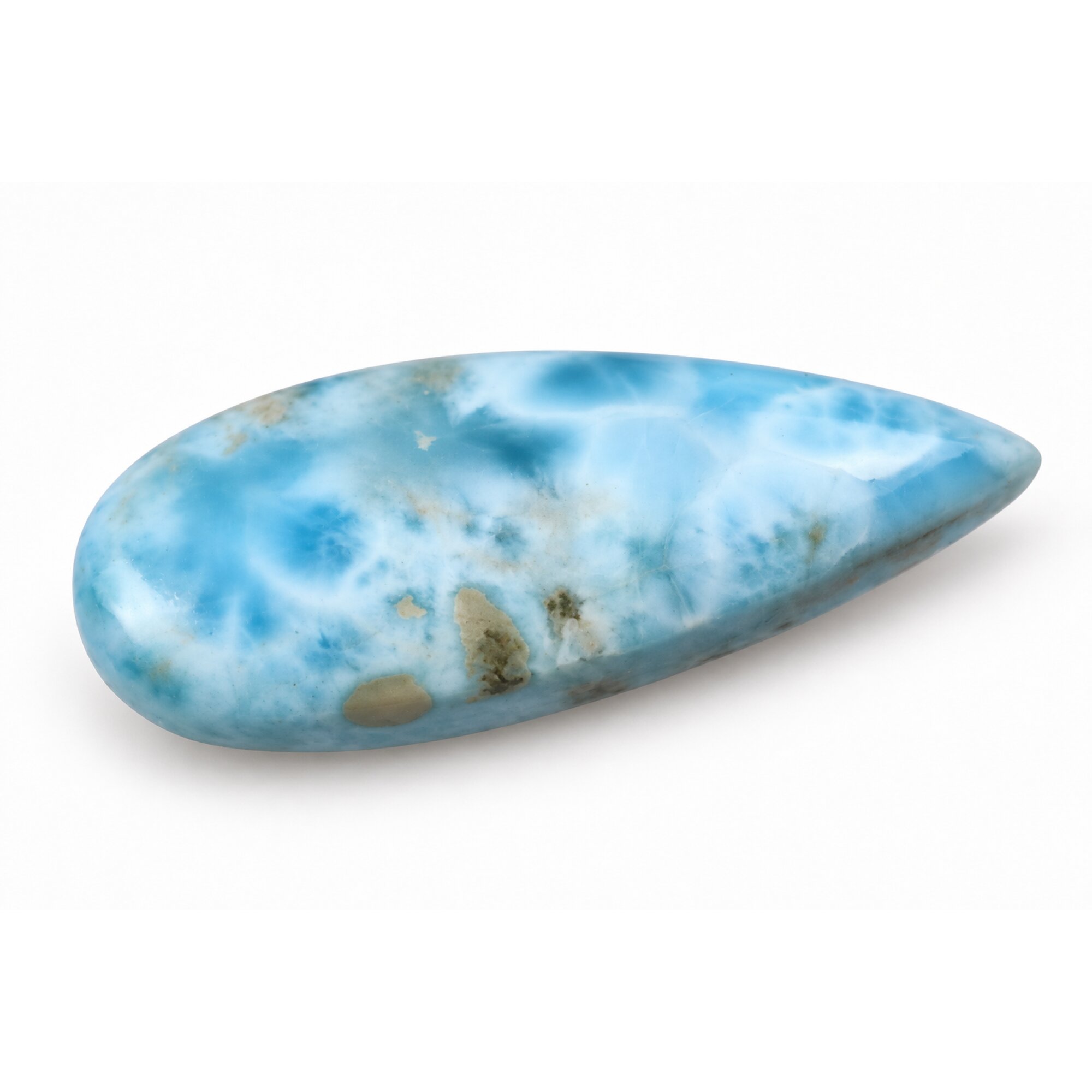 Handmade sky blue Dominican Larimar cabochon 44mm – photo 2